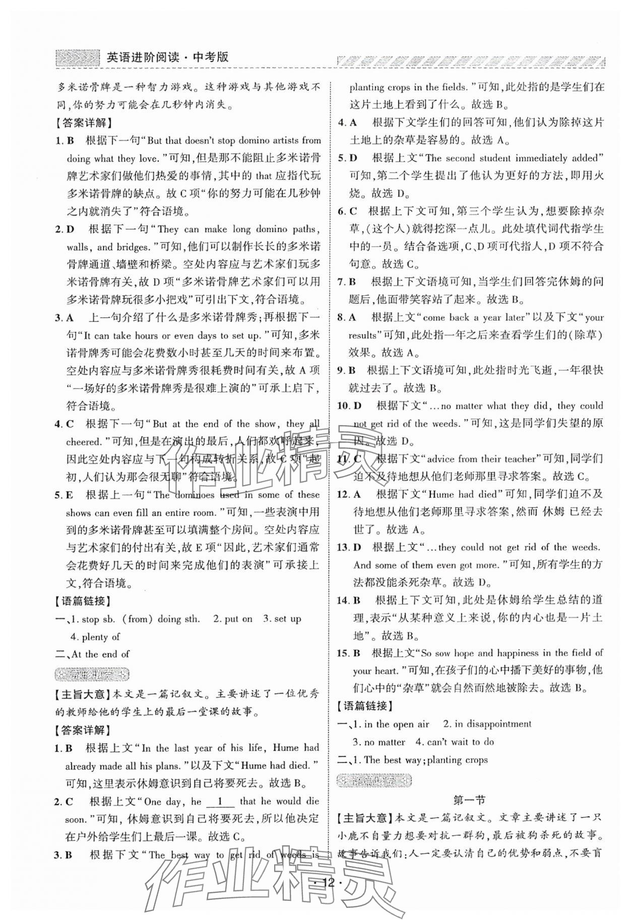 2025年英語進(jìn)階閱讀英語河南專版&nbsp;第12頁