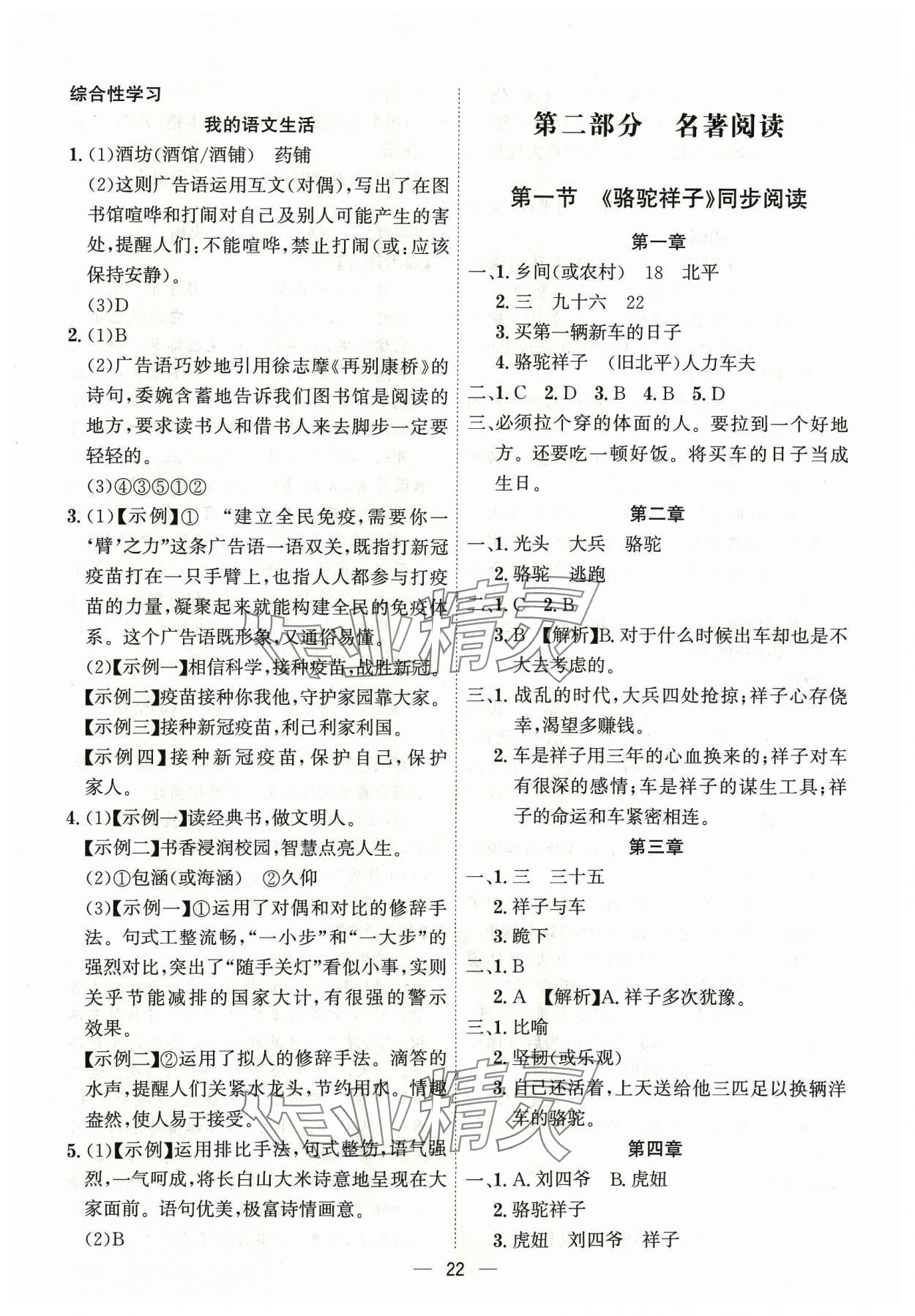 2024年考點專練七年級語文下冊人教版深圳專版 第22頁