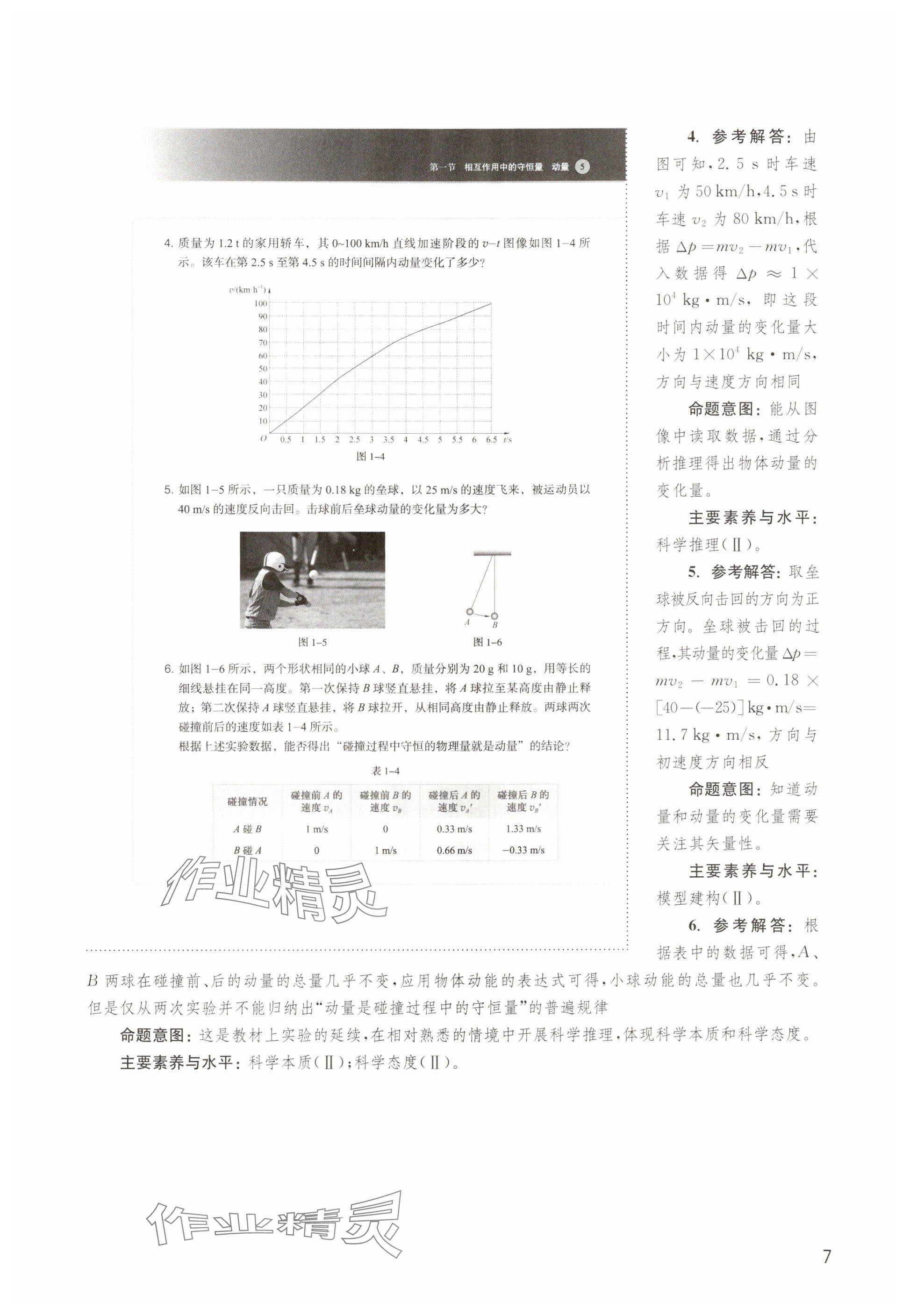 2024年教材課本高中物理選擇性必修第一冊(cè)滬教版 參考答案第5頁(yè)