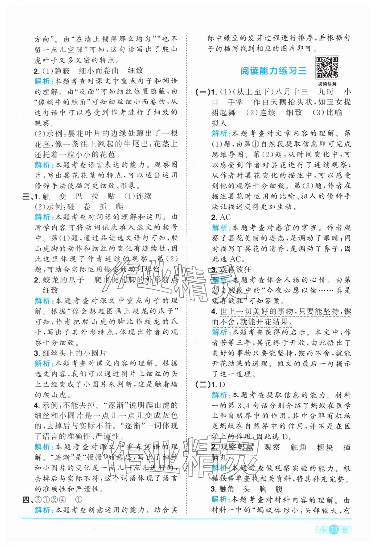 2024年陽光同學(xué)課時(shí)優(yōu)化作業(yè)四年級(jí)語文上冊(cè)人教版 參考答案第13頁