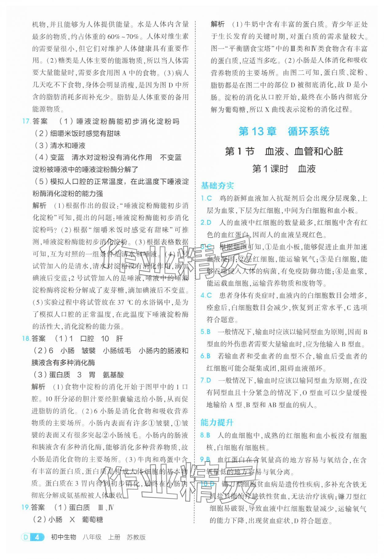 2025年5年中考3年模擬八年級生物上冊蘇教版 第4頁