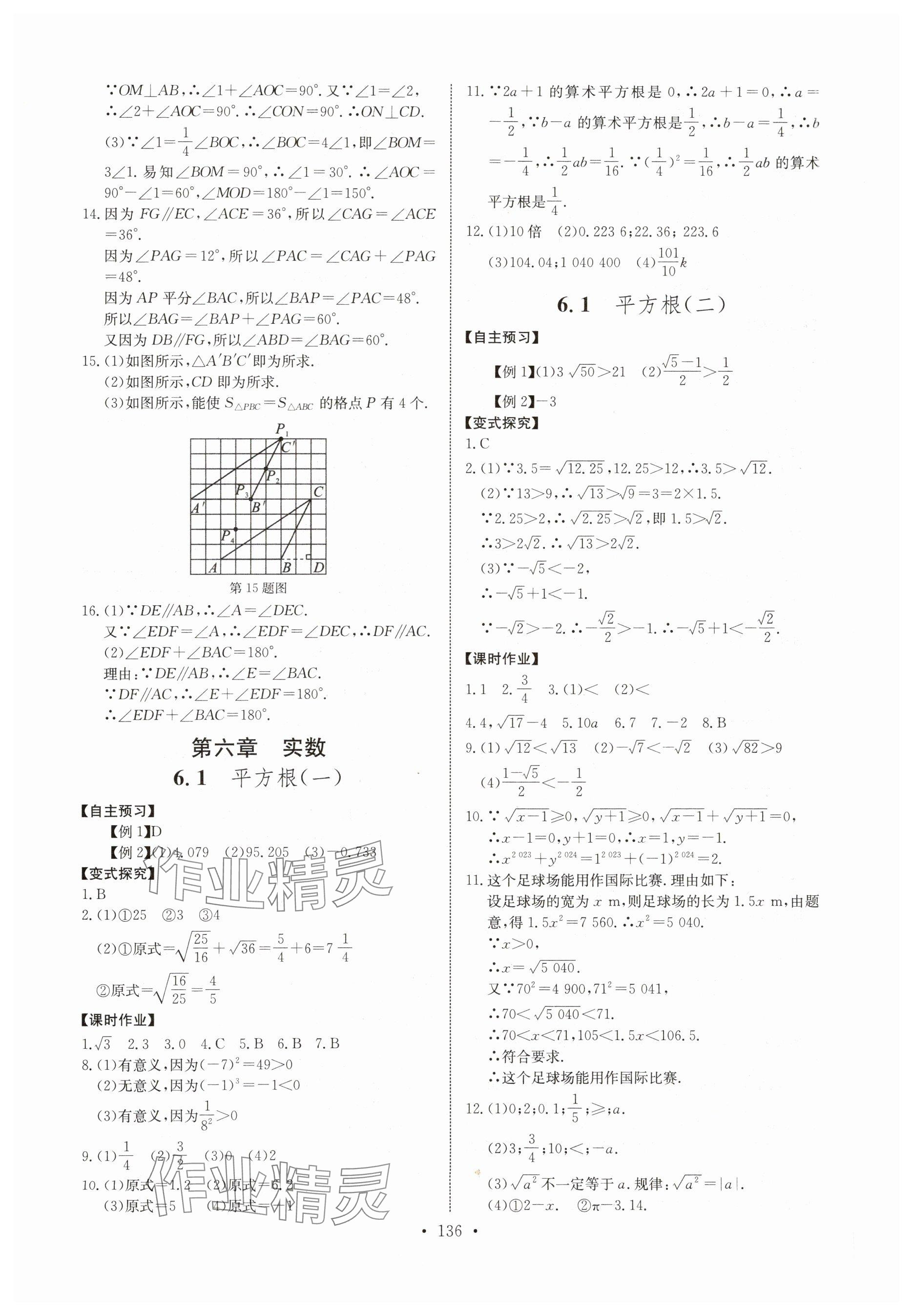 2024年长江全能学案同步练习册七年级数学下册人教版 参考答案第6页