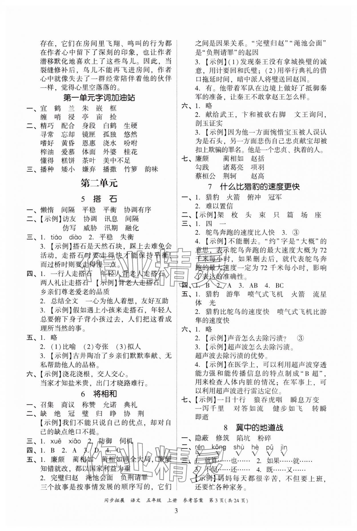 2024年同步拓展五年級(jí)語(yǔ)文上冊(cè)人教版中山專版 第3頁(yè)