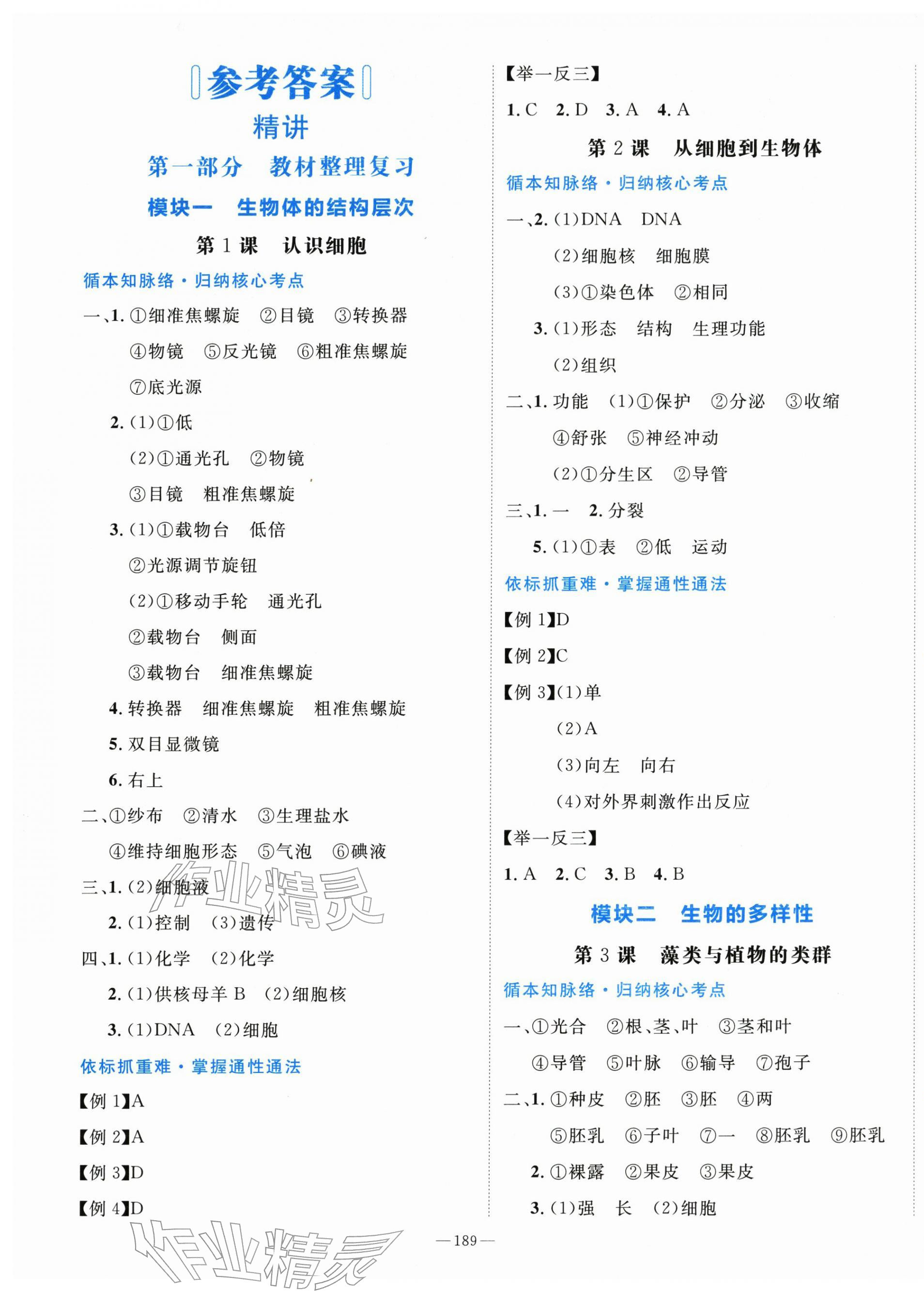 2026年中考总复习武汉出版社生物&nbsp;第1页
