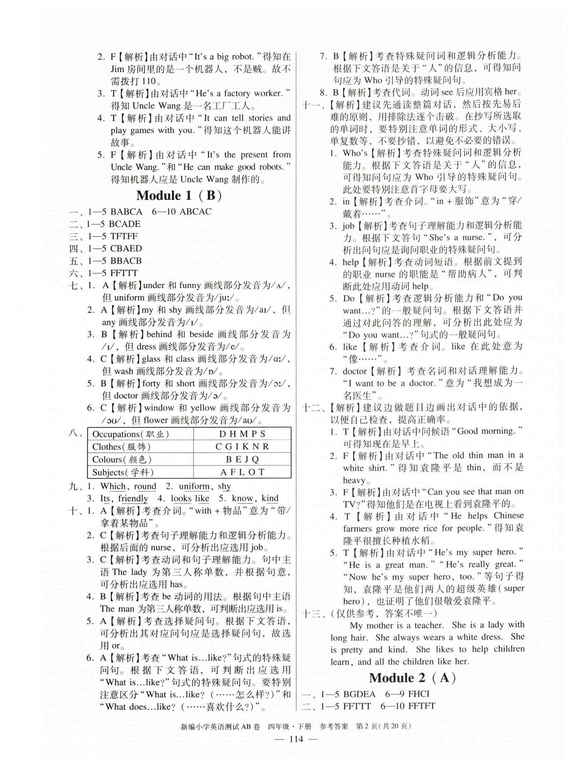 2025年小学英语测试AB卷四年级英语下册教科版广州专版 第2页