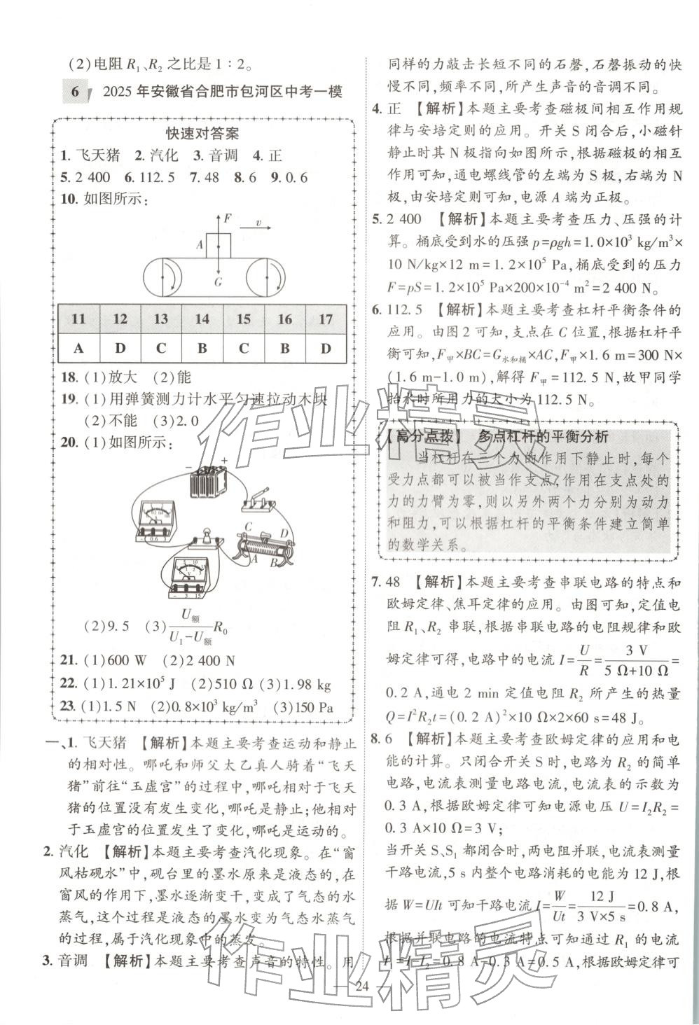 2025年秒杀中考九年级物理全一册安徽专版&nbsp;第24页