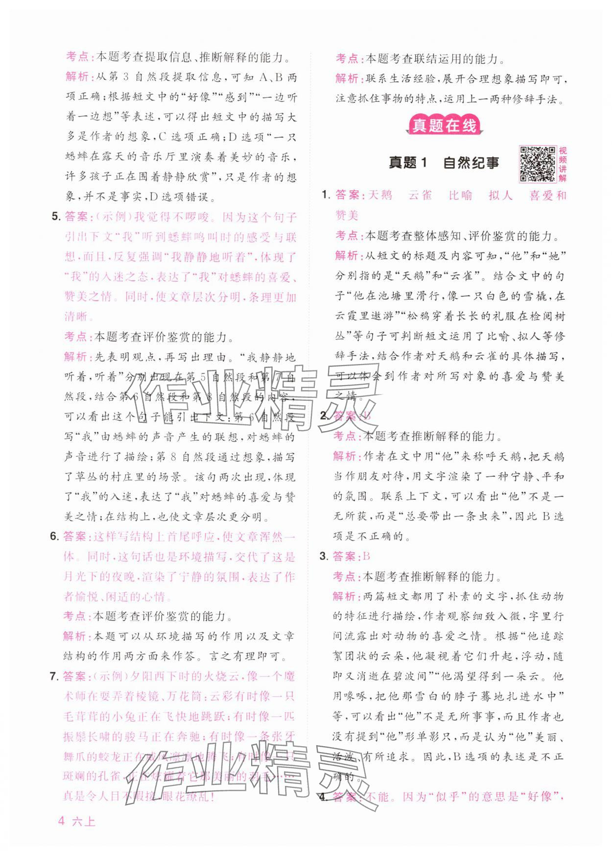 2024年陽光同學(xué)同步閱讀素養(yǎng)測(cè)試六年級(jí)語文上冊(cè)人教版 第4頁