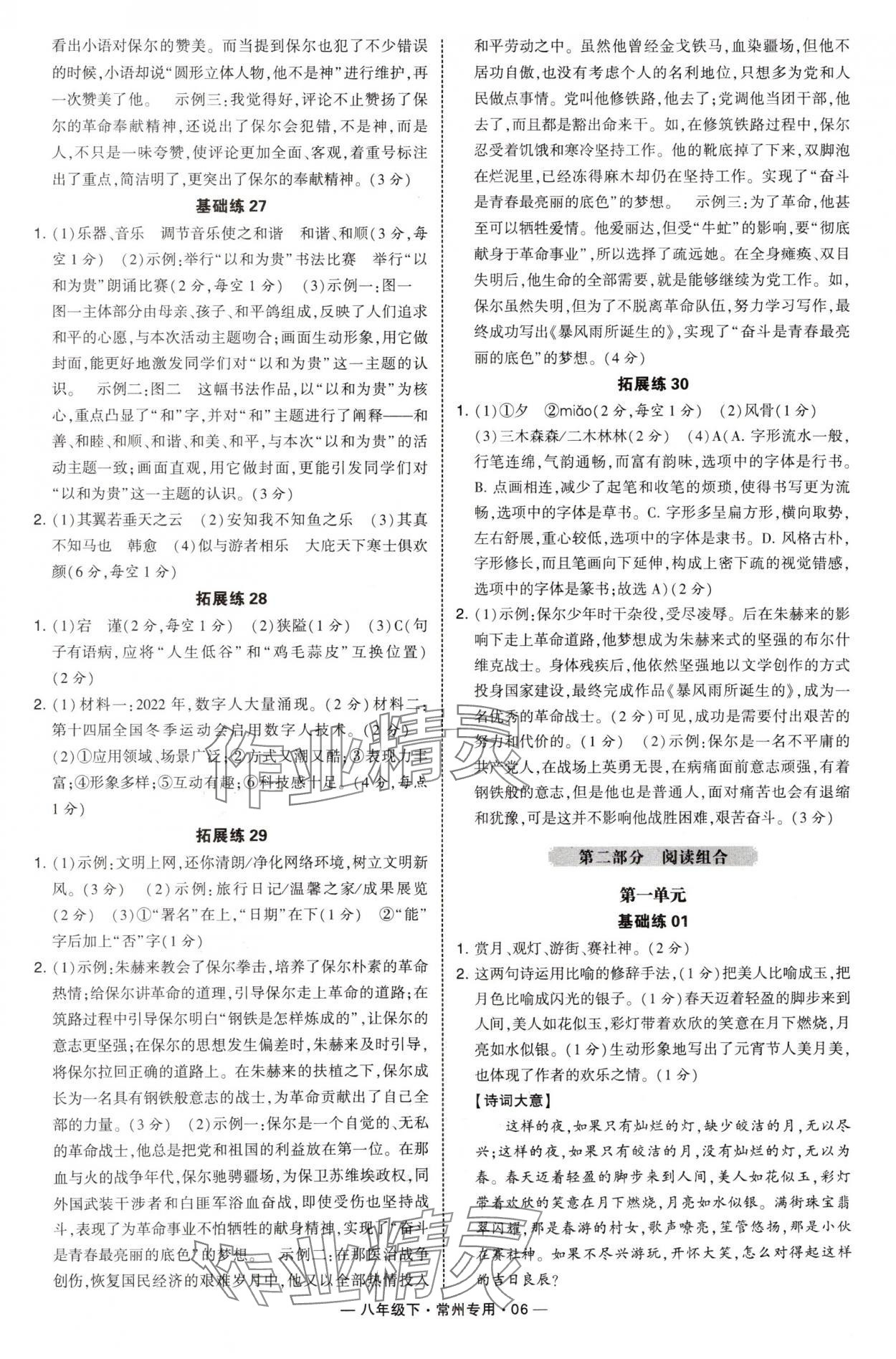 2025年通城學典組合訓練八年級語文下冊人教版常州專版 第6頁