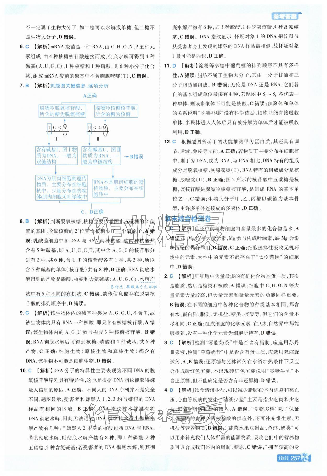2025年教材幫高中生物必修1人教版 參考答案第12頁(yè)