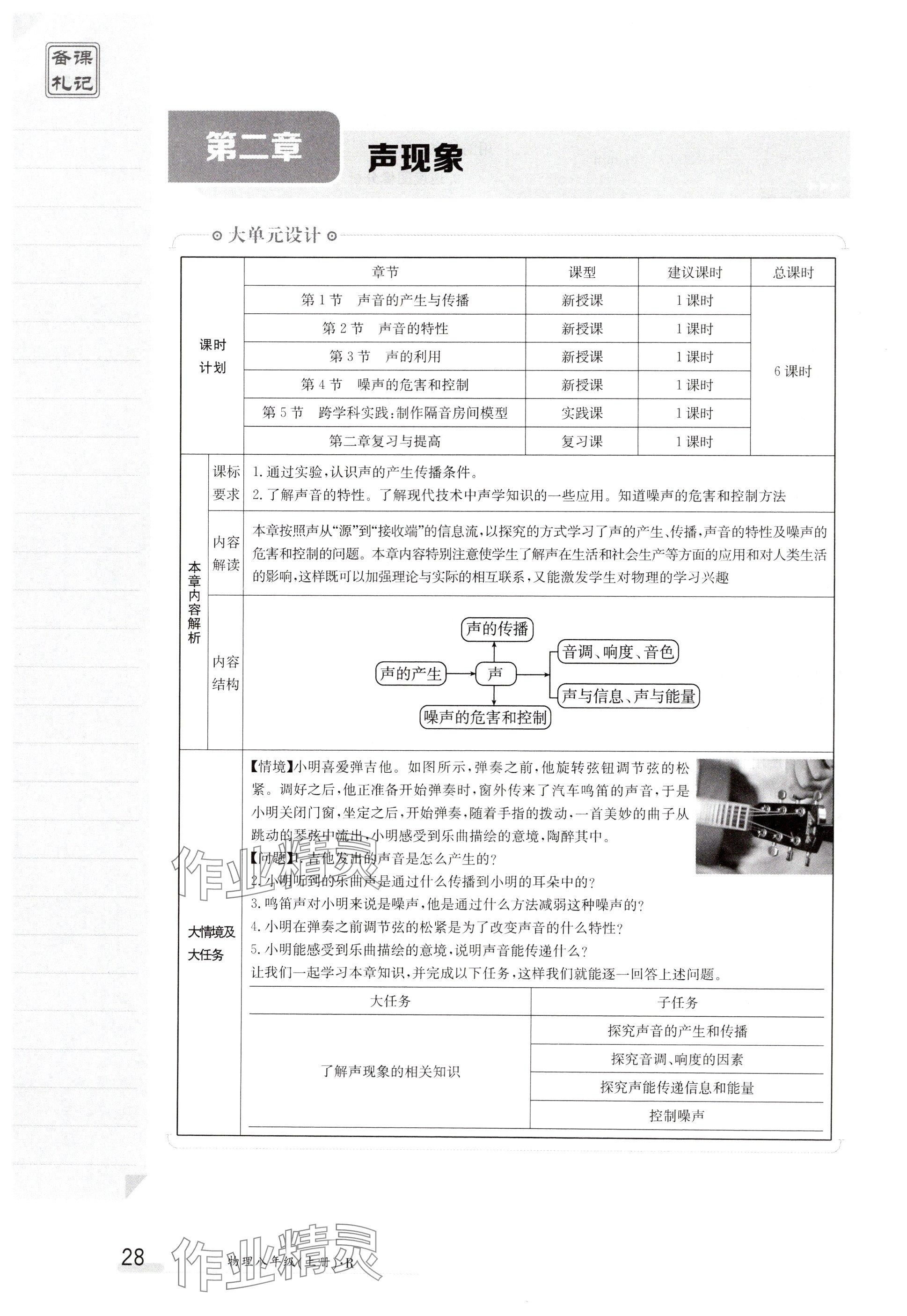 2024年金太阳导学案八年级物理上册人教版 参考答案第28页