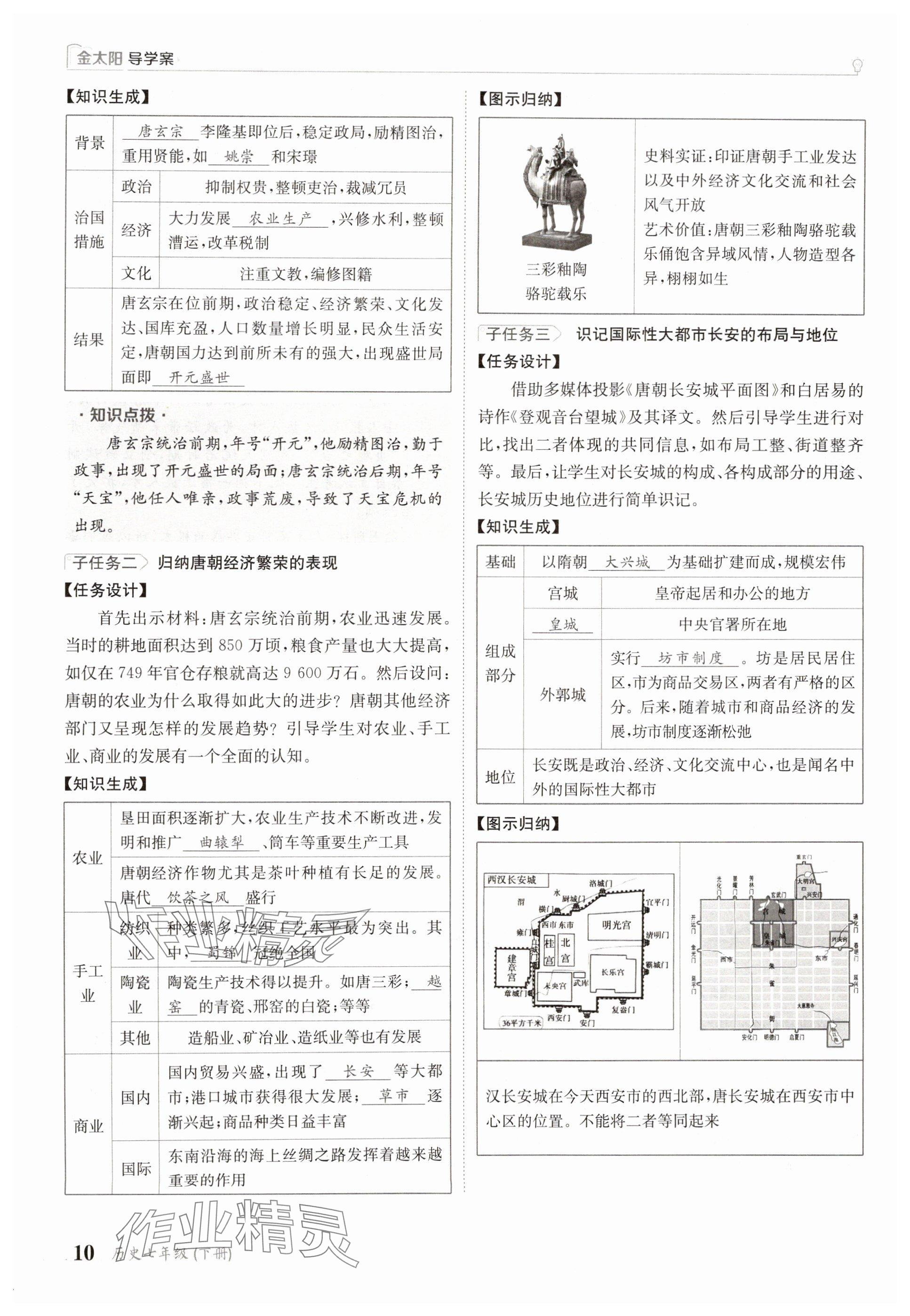 2025年金太陽導(dǎo)學(xué)案七年級歷史下冊人教版 參考答案第10頁