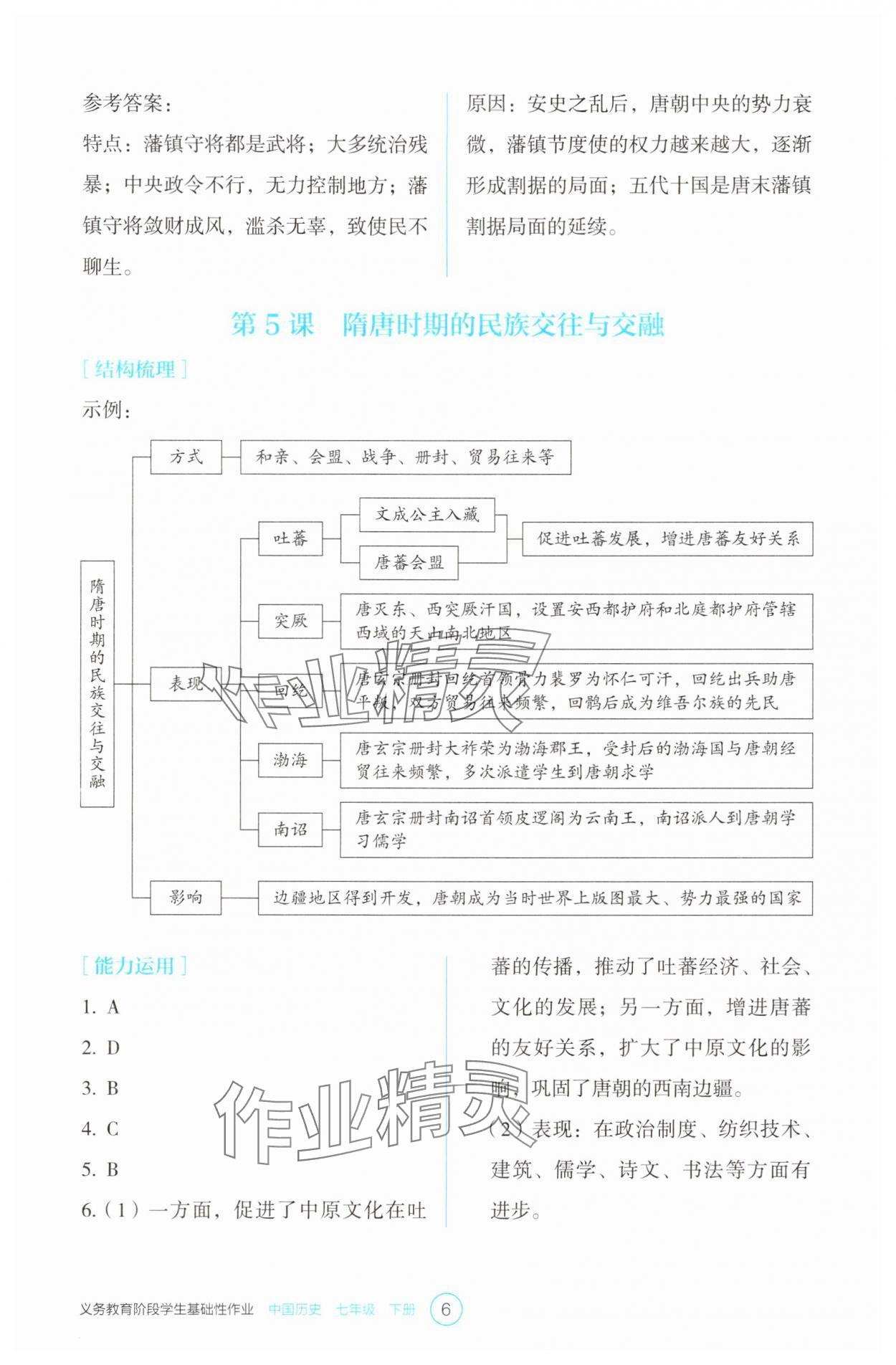 2025年學生基礎(chǔ)性作業(yè)七年級歷史下冊人教版 第6頁