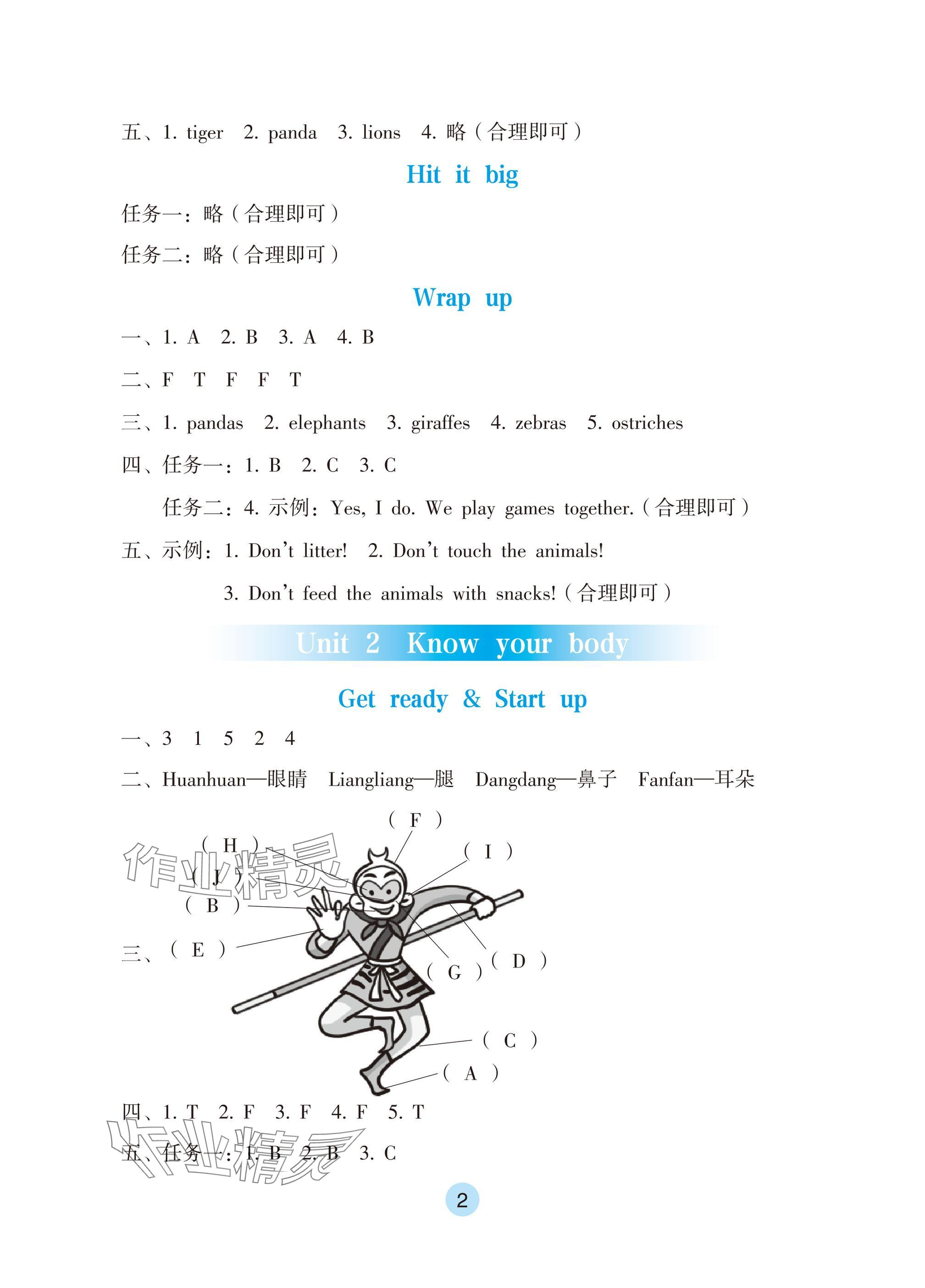 2025年學生基礎性作業三年級英語下冊外研版 參考答案第2頁