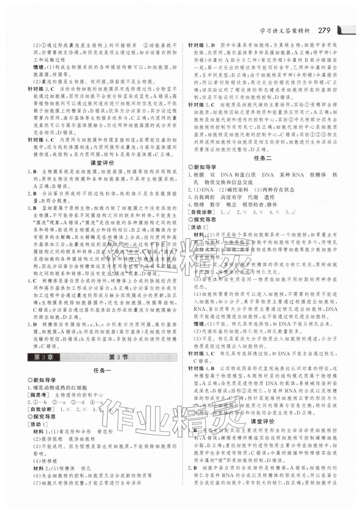 2025年金版新學(xué)案高中生物必修1人教版 參考答案第10頁
