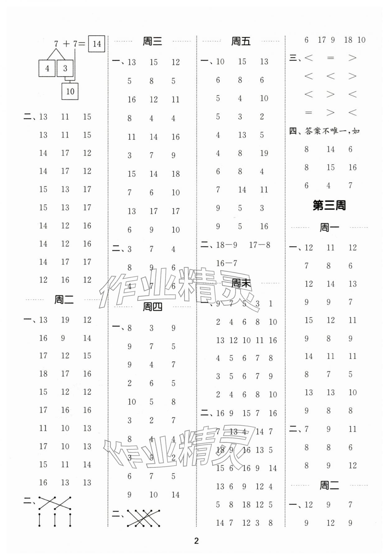 2026年通城學(xué)典計(jì)算能手一年級(jí)數(shù)學(xué)下冊(cè)蘇教版江蘇專版&nbsp;第2頁(yè)