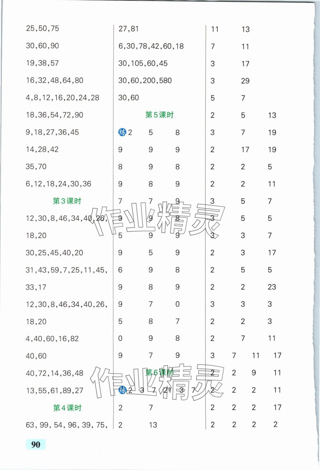 2024年小学学霸口算五年级下册人教版 参考答案第2页