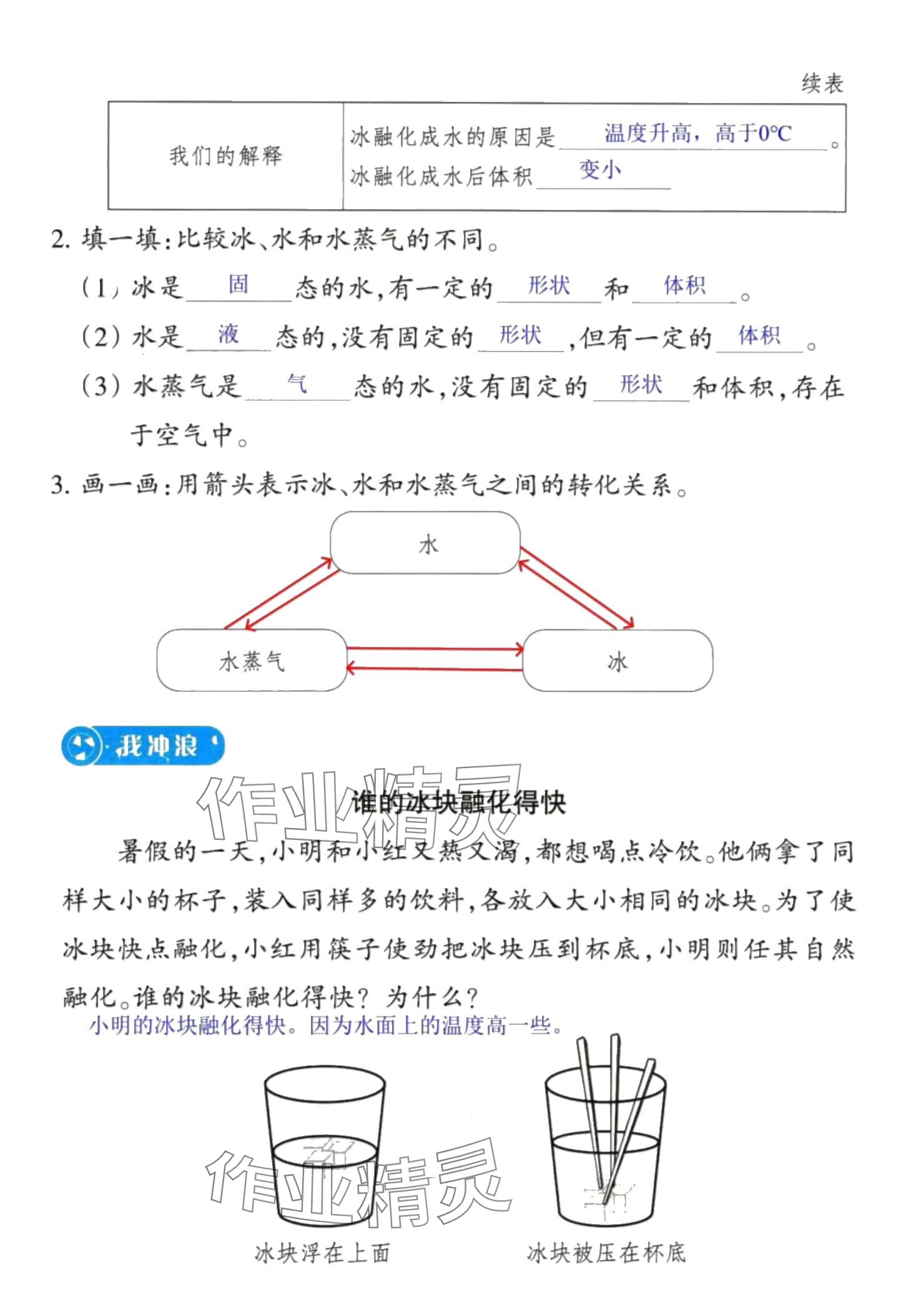 2024年预学与导学三年级科学上册教科版 参考答案第8页