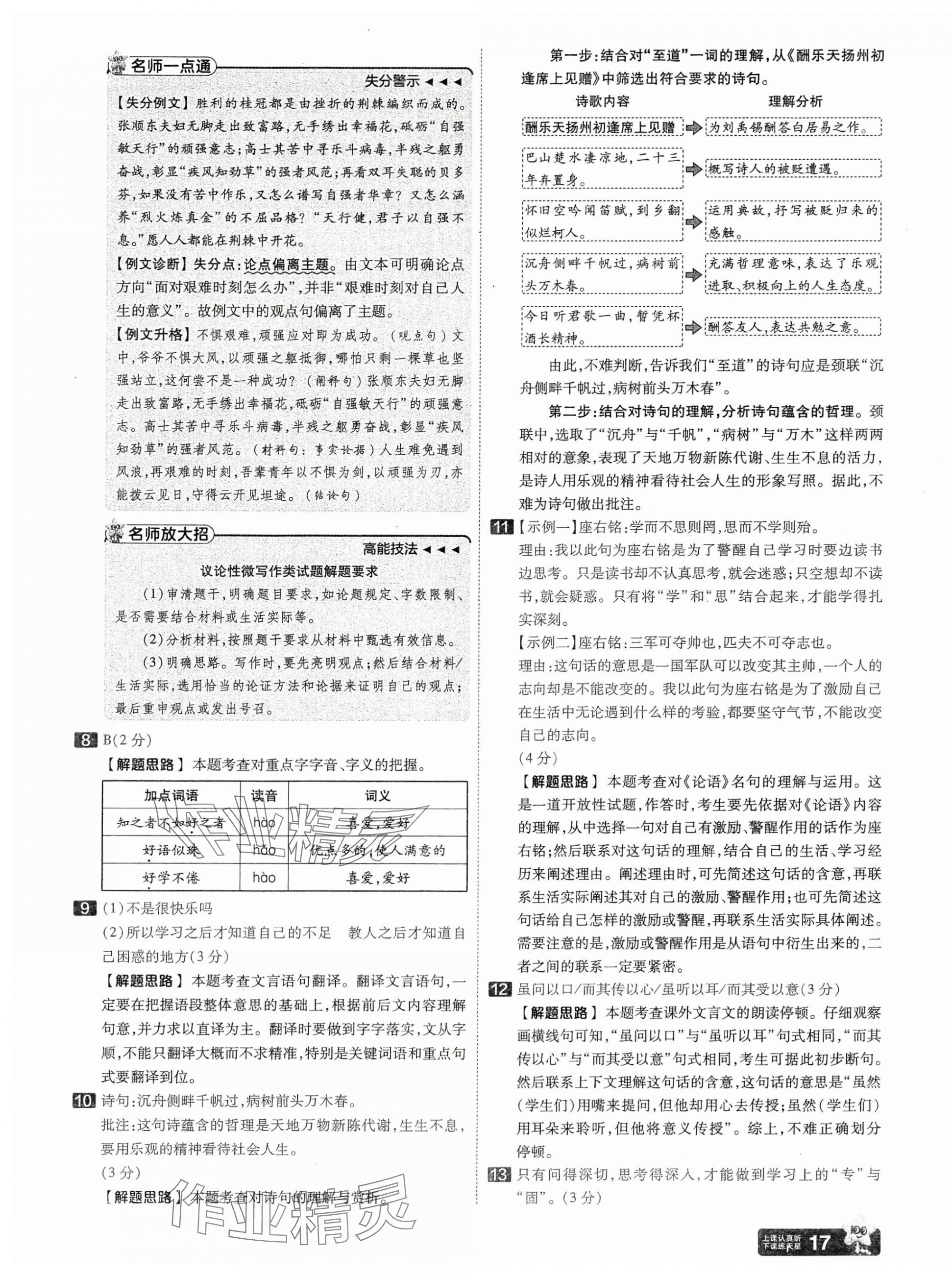 2025年金考卷中考45套匯編語(yǔ)文山西專版 第17頁(yè)