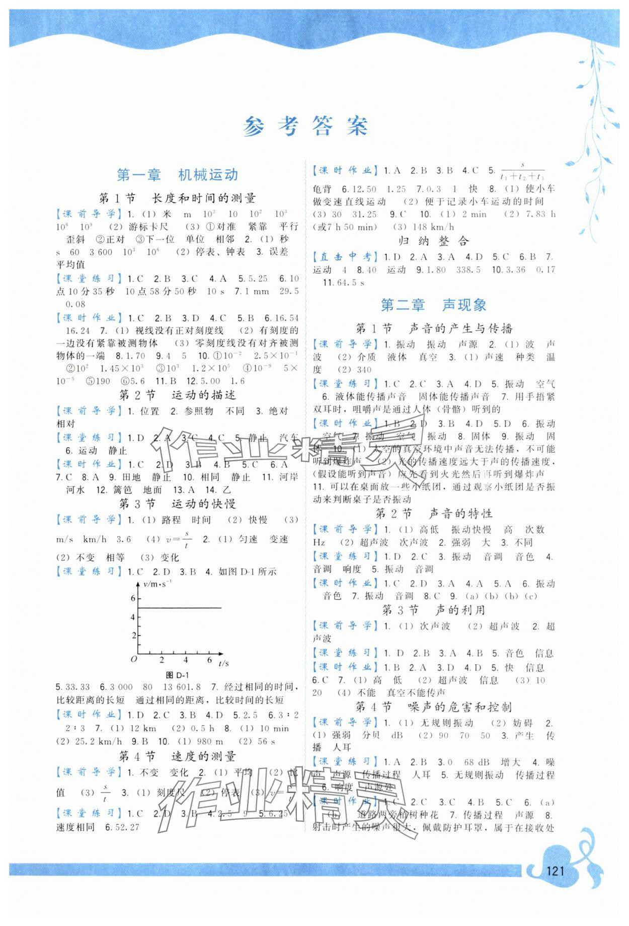 2024年顶尖课课练八年级物理上册人教版 第1页