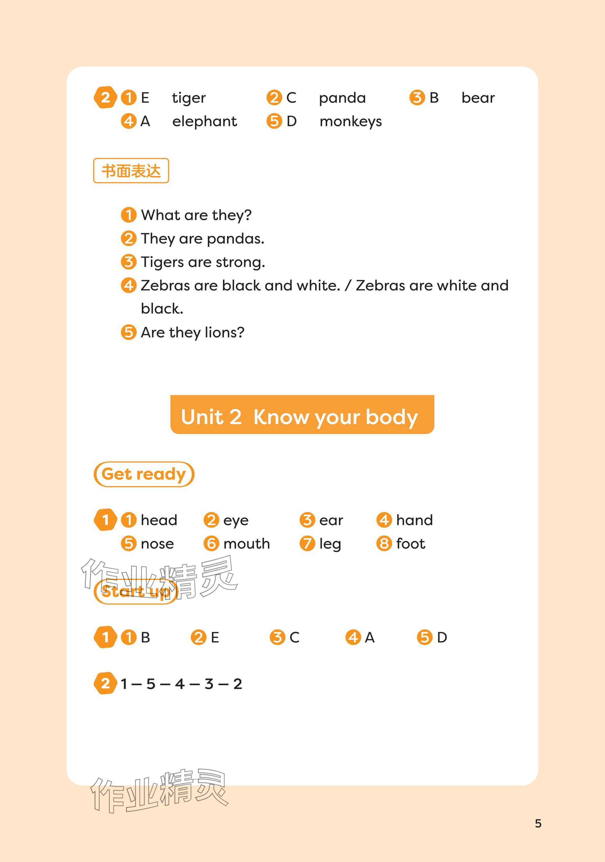 2025年同步练习册外语教学与研究出版社三年级英语下册外研版 参考答案第5页