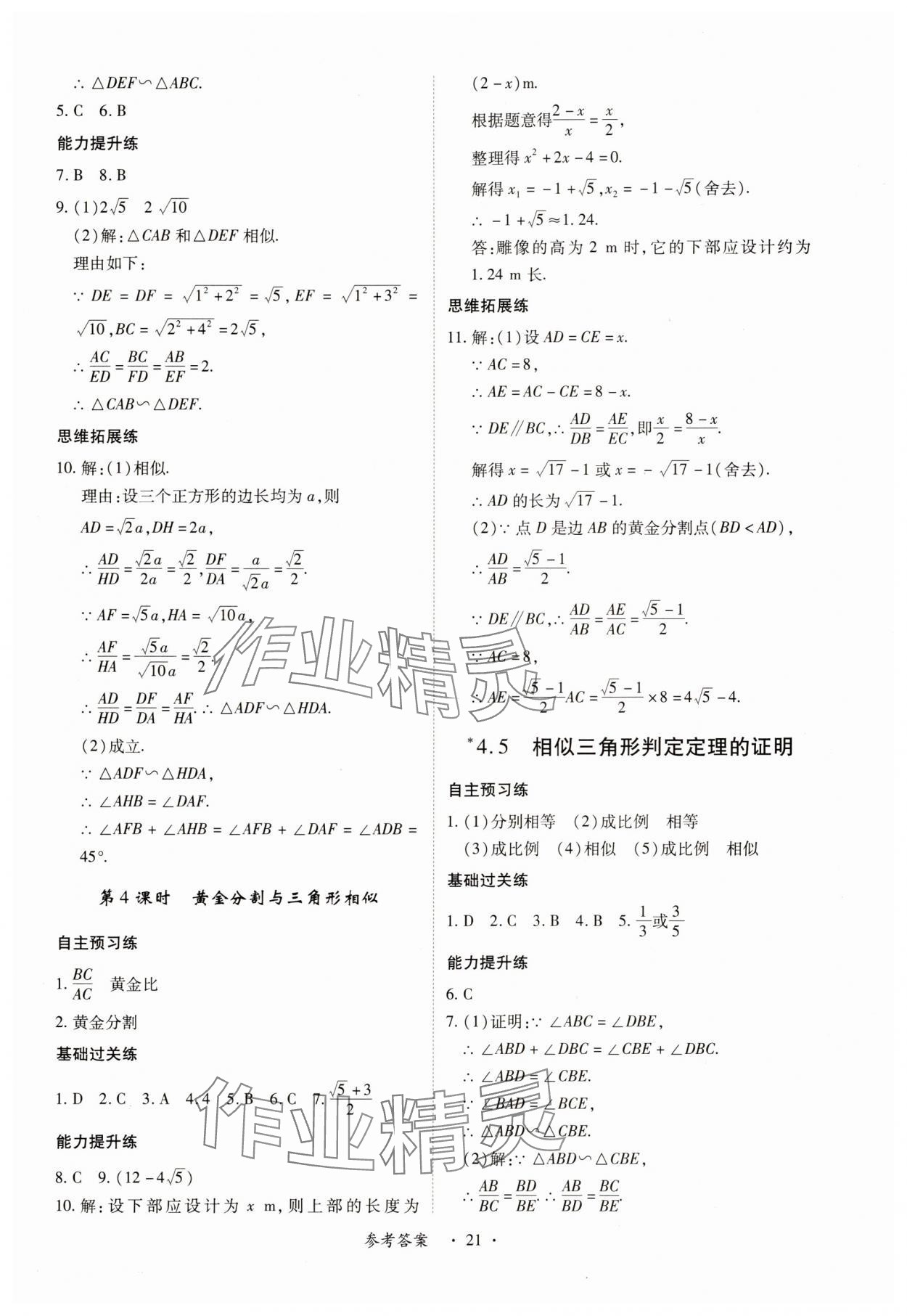 2025年一課一練創新練習九年級數學全一冊北師大版 第21頁