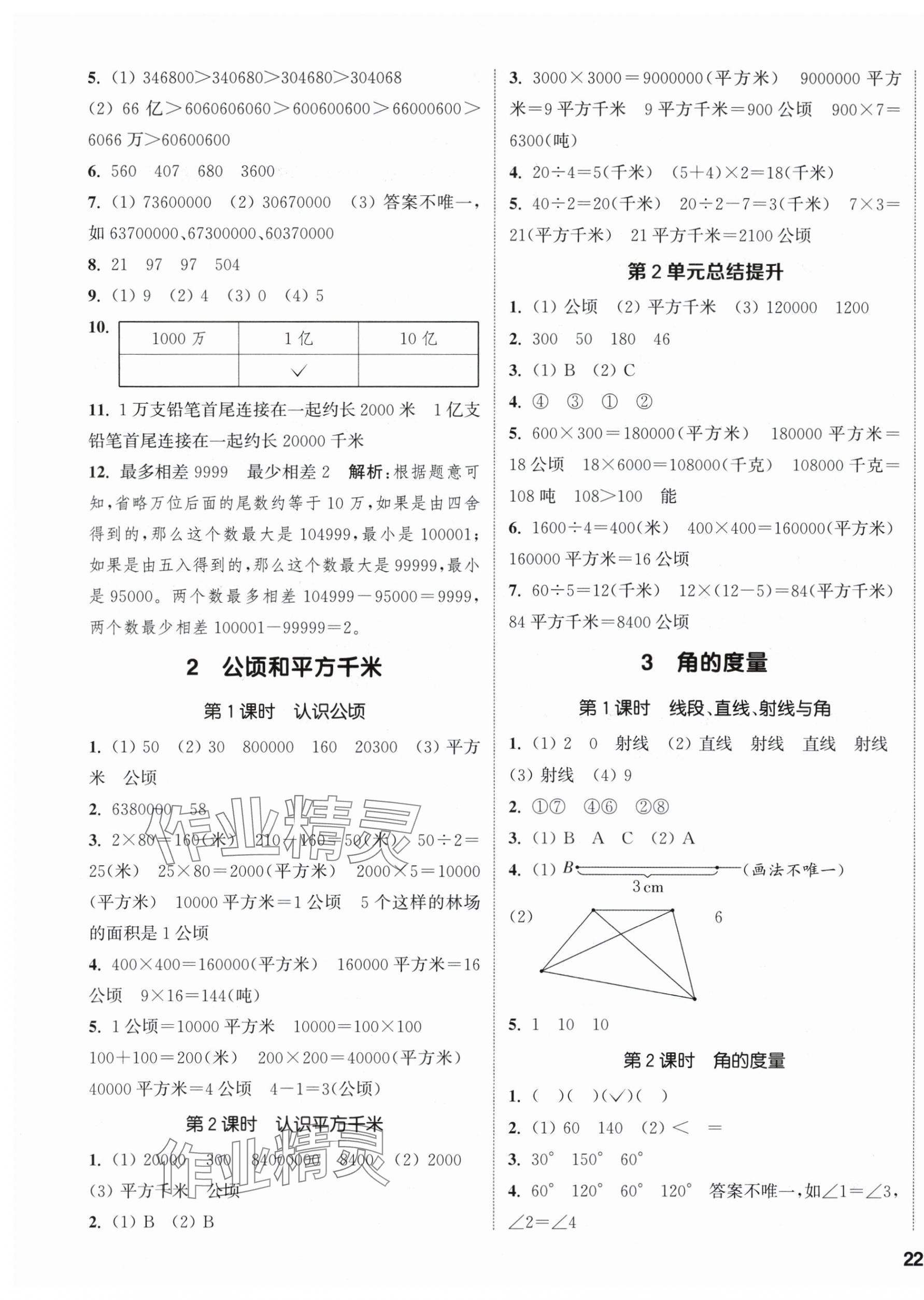 2025年通城學(xué)典課時(shí)新體驗(yàn)四年級數(shù)學(xué)上冊人教版 參考答案第3頁
