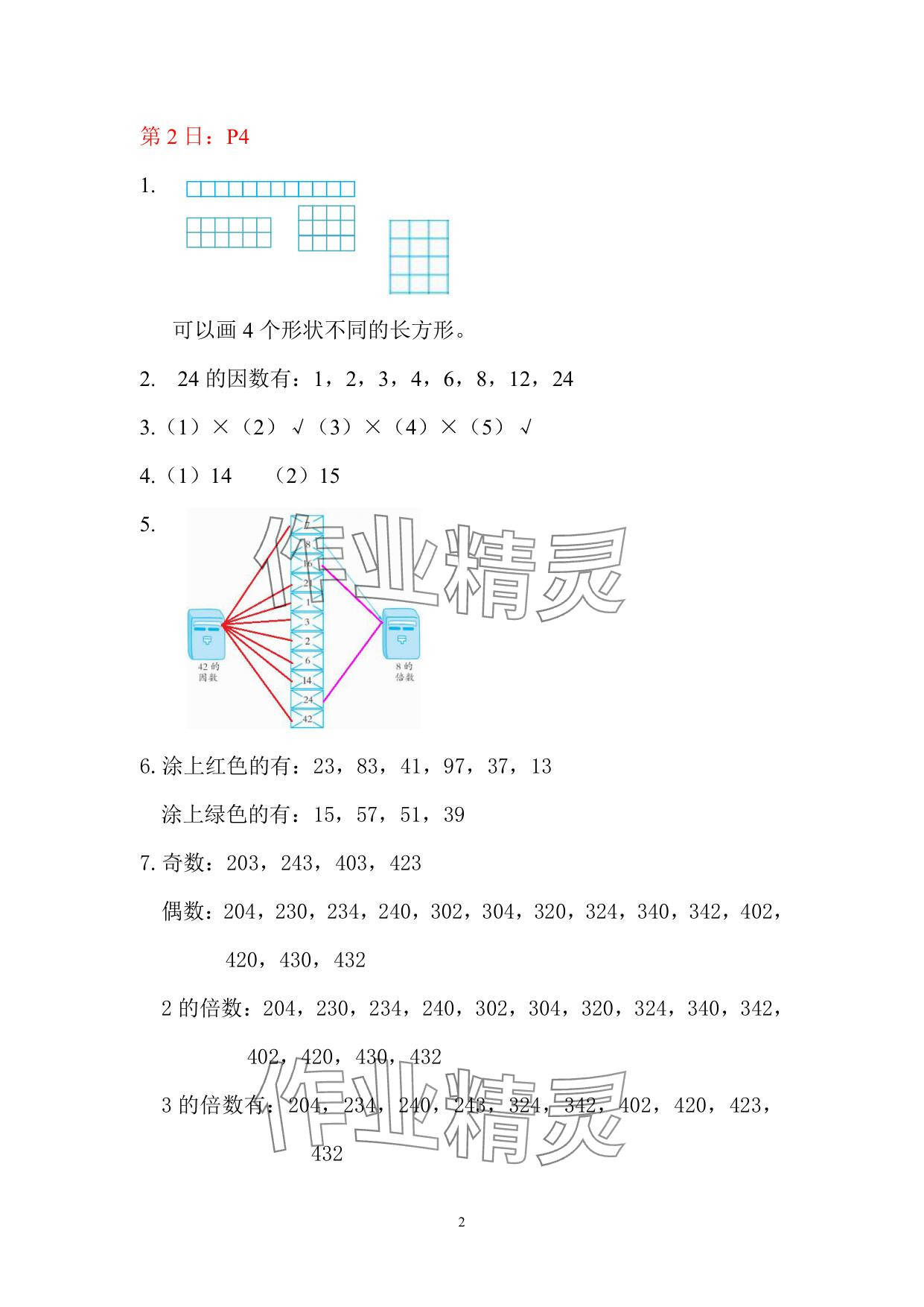 2025年暑假作業(yè)五年級(jí)數(shù)學(xué)人教版安徽少年兒童出版社 參考答案第2頁(yè)