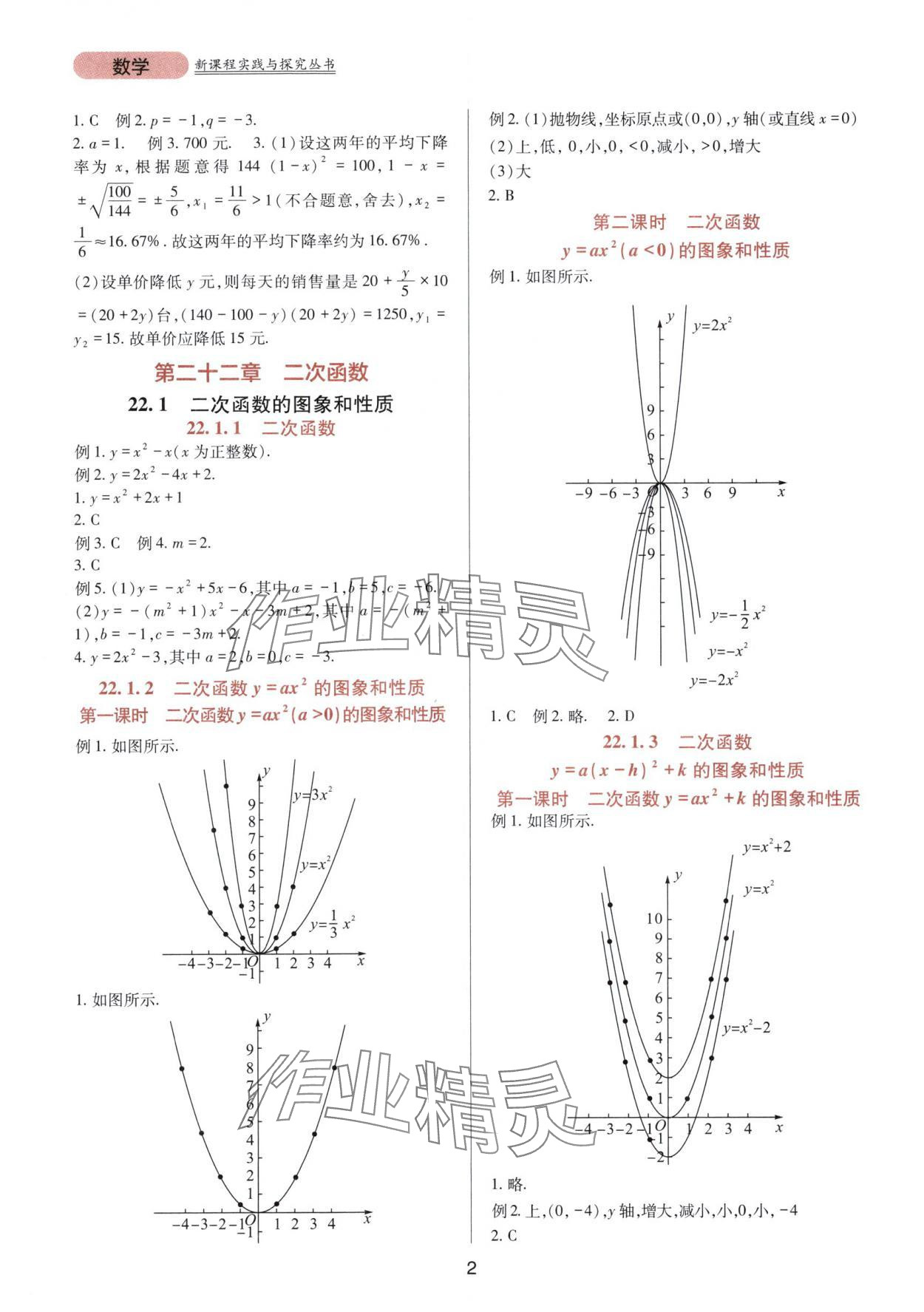 2025年新课程实践与探究丛书九年级数学上册人教版 第2页