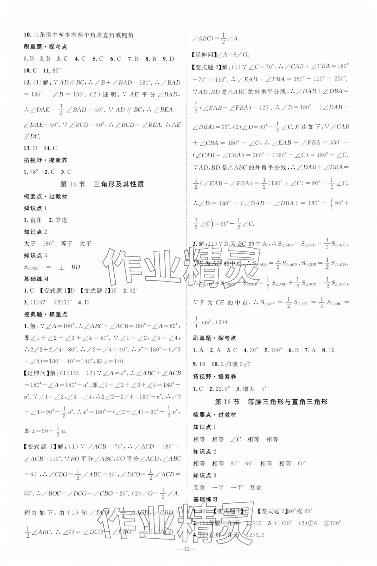 2024年名師測控中考特訓方案數(shù)學湖北專版 參考答案第13頁