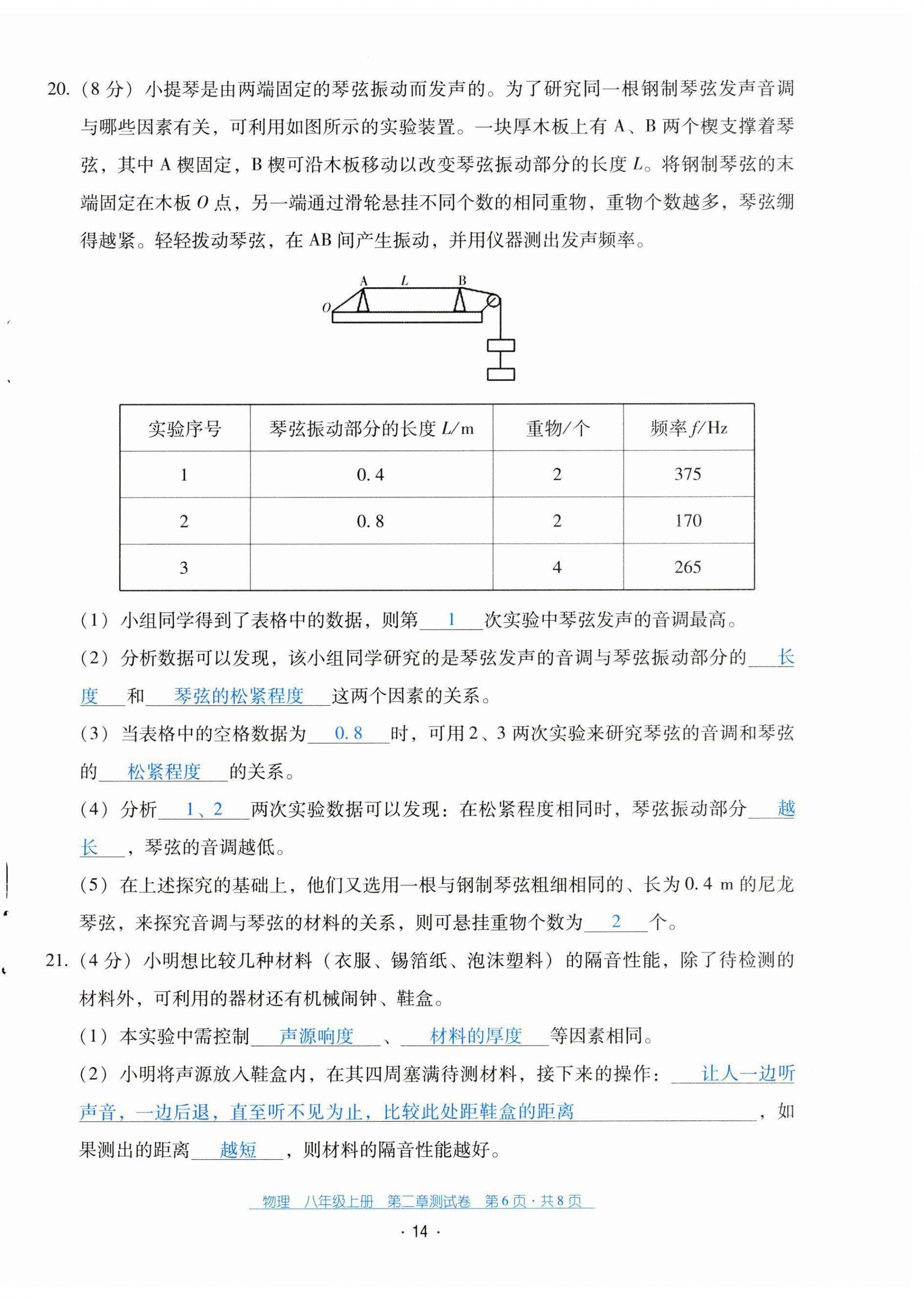 2024年云南省標(biāo)準(zhǔn)教輔優(yōu)佳學(xué)案配套測試卷八年級物理上冊人教版 第14頁