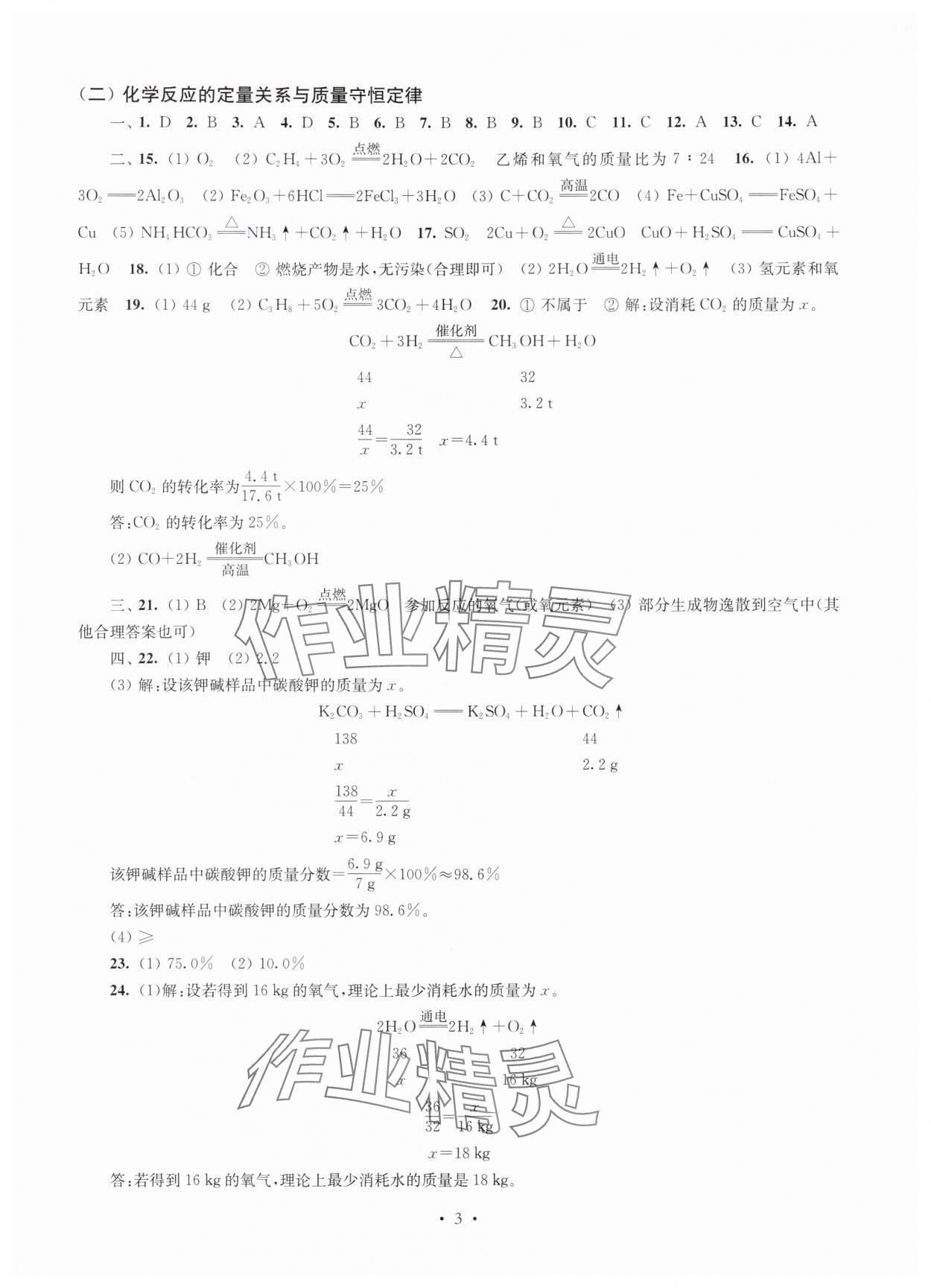 2025年南京市中考指導書化學 第3頁