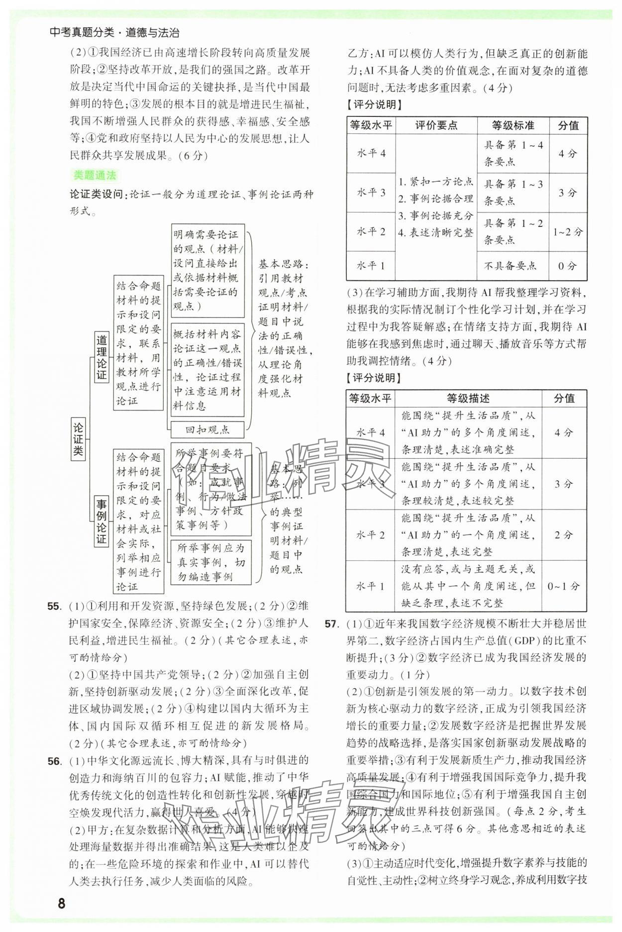 2025年萬唯中考真題分類中考道德與法治 參考答案第8頁
