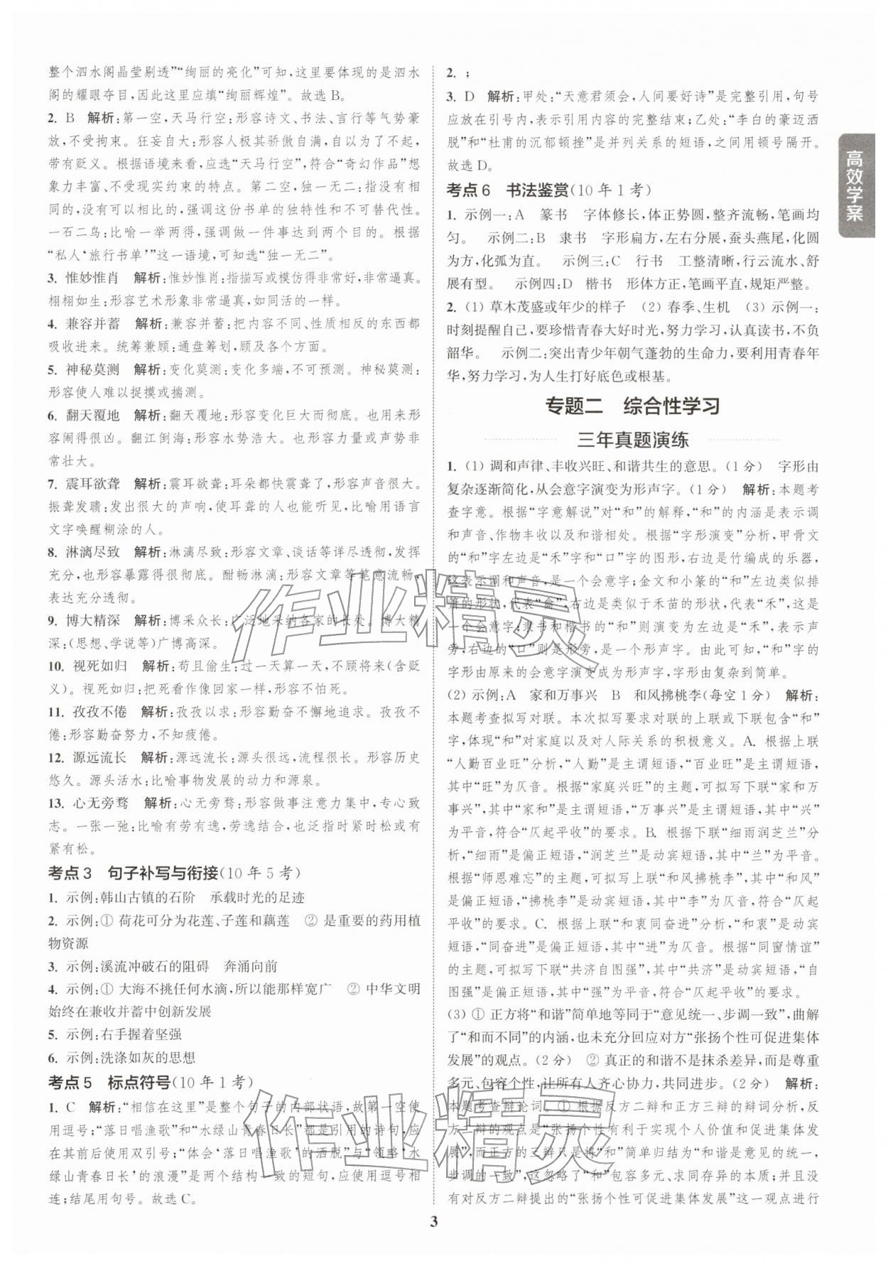 2026年通城1典中考復(fù)習(xí)方略語文宿遷專版&nbsp;參考答案第2頁