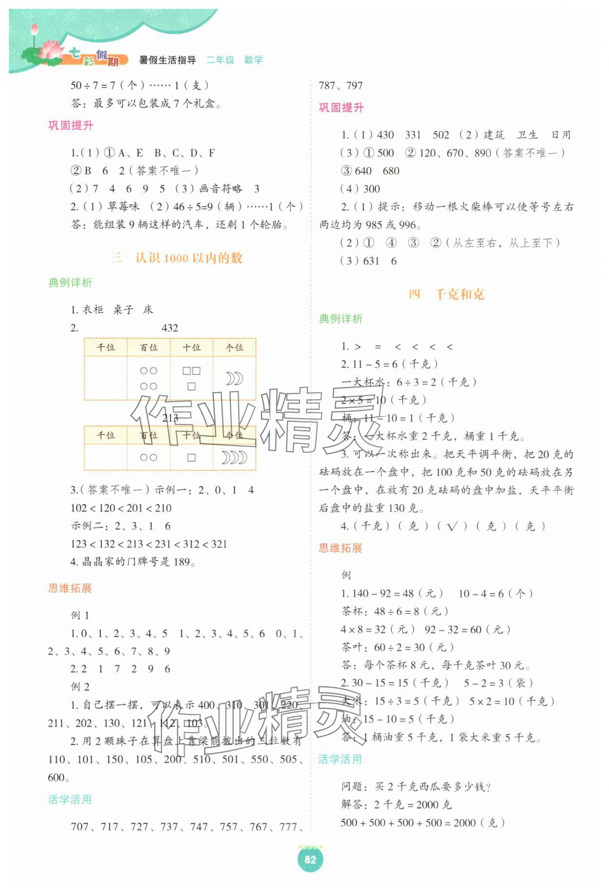 2025年暑假生活指导二十一世纪出版集团二年级数学冀教版 第2页