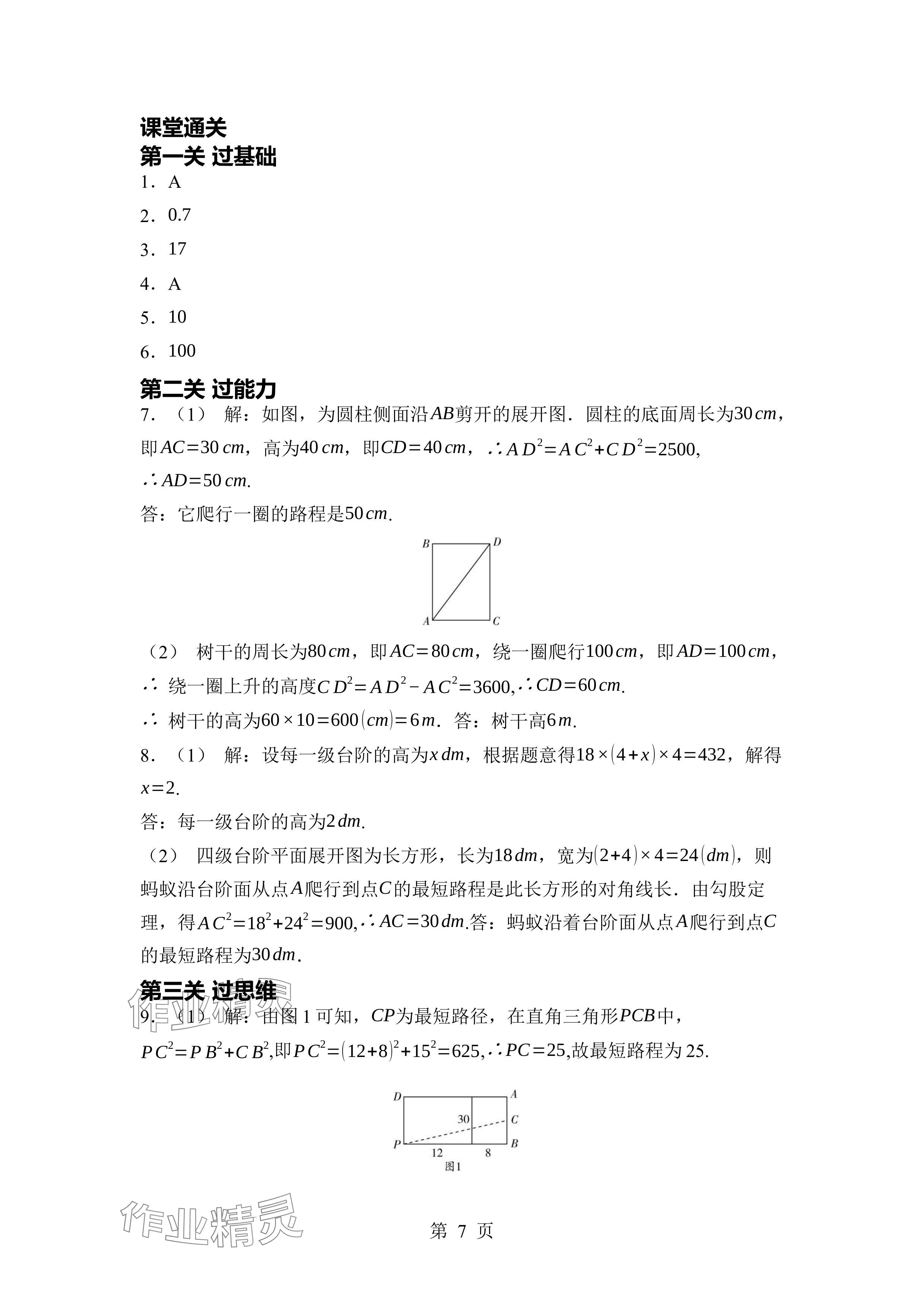 2024年廣東名師講練通八年級數(shù)學上冊北師大版深圳專版 參考答案第7頁