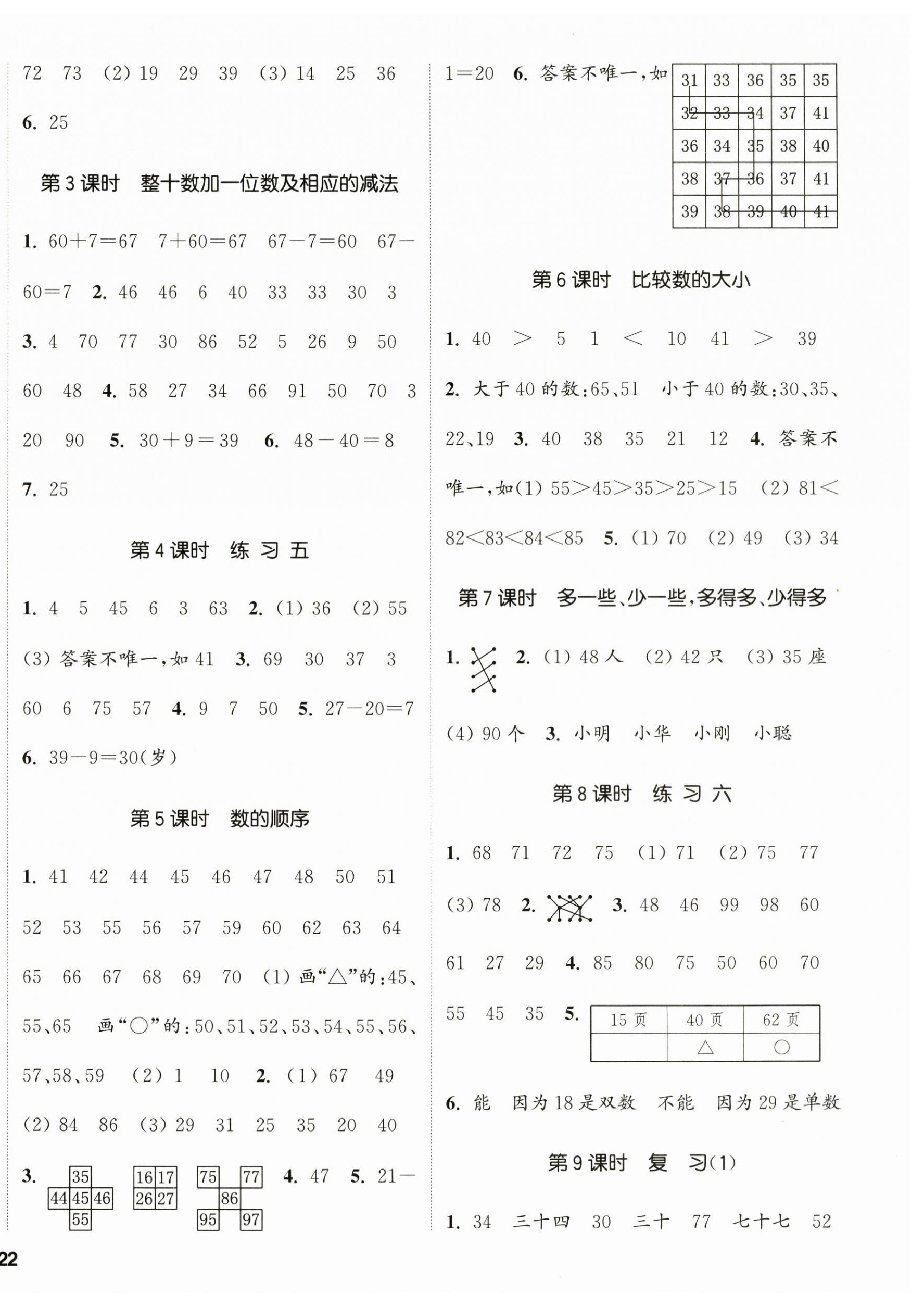 2024年通城學(xué)典課時新體驗(yàn)一年級數(shù)學(xué)下冊蘇教版 第4頁