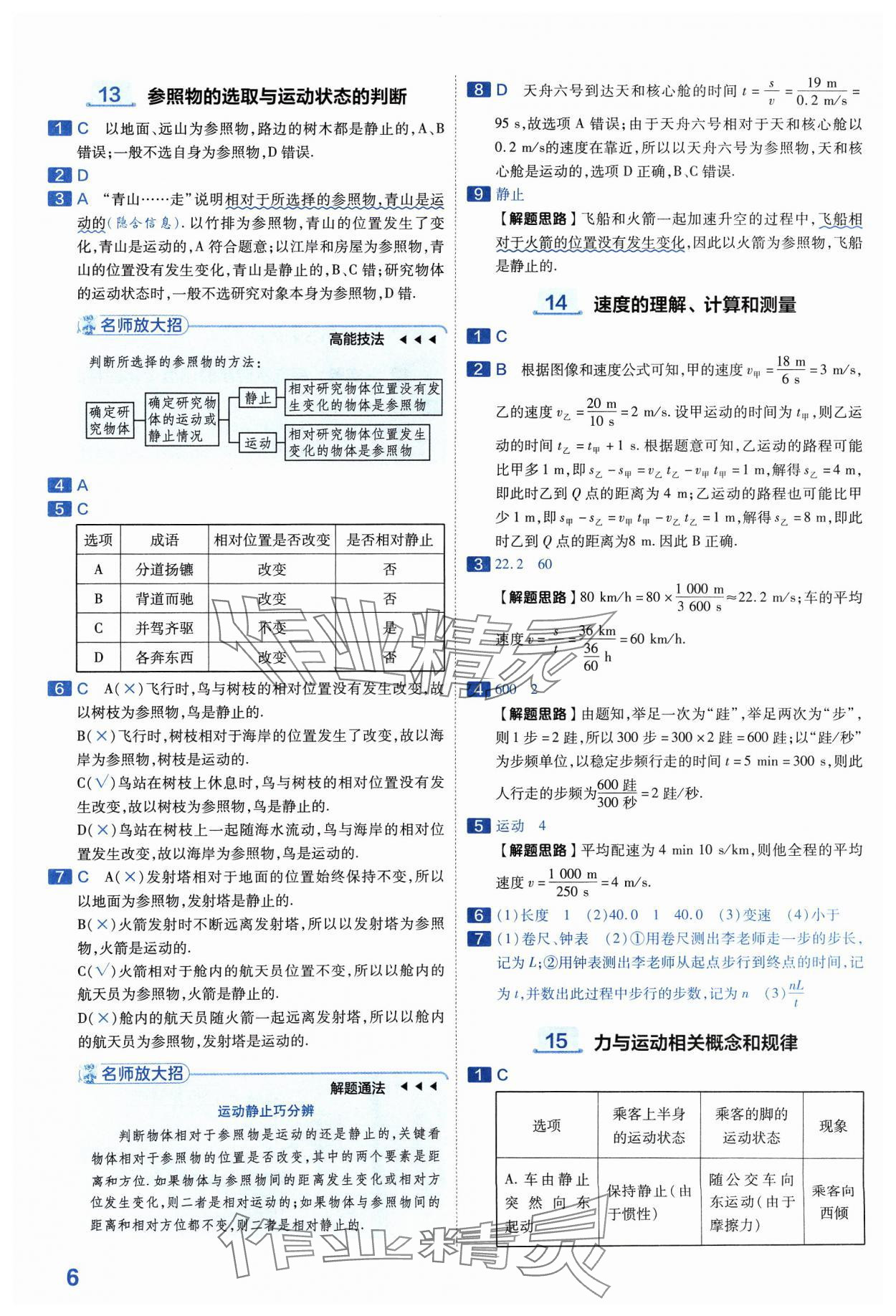 2024年金考卷中考45套匯編物理山西專版紫色封面 參考答案第6頁