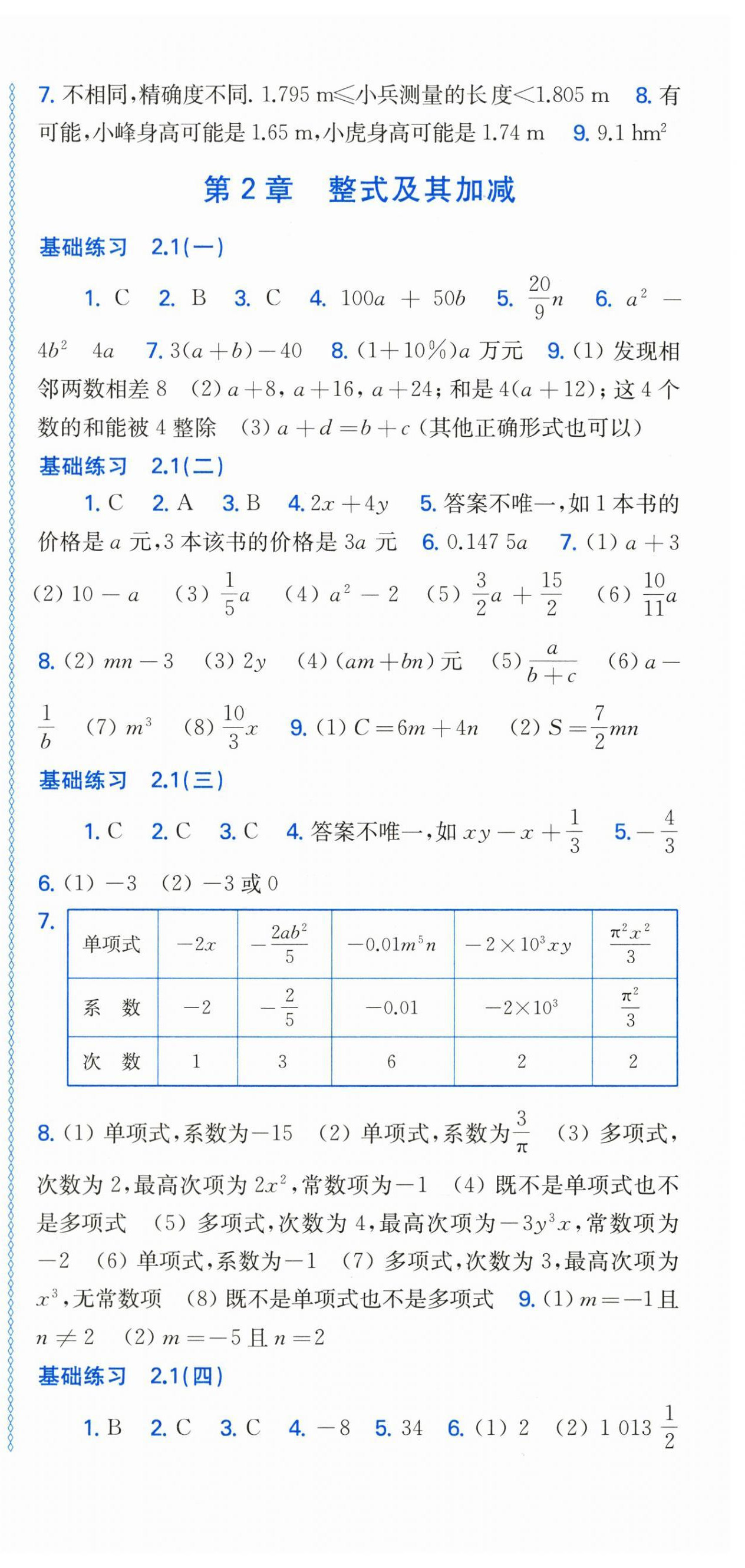 2025年同步练习上海科学技术出版社七年级数学上册沪科版 第6页