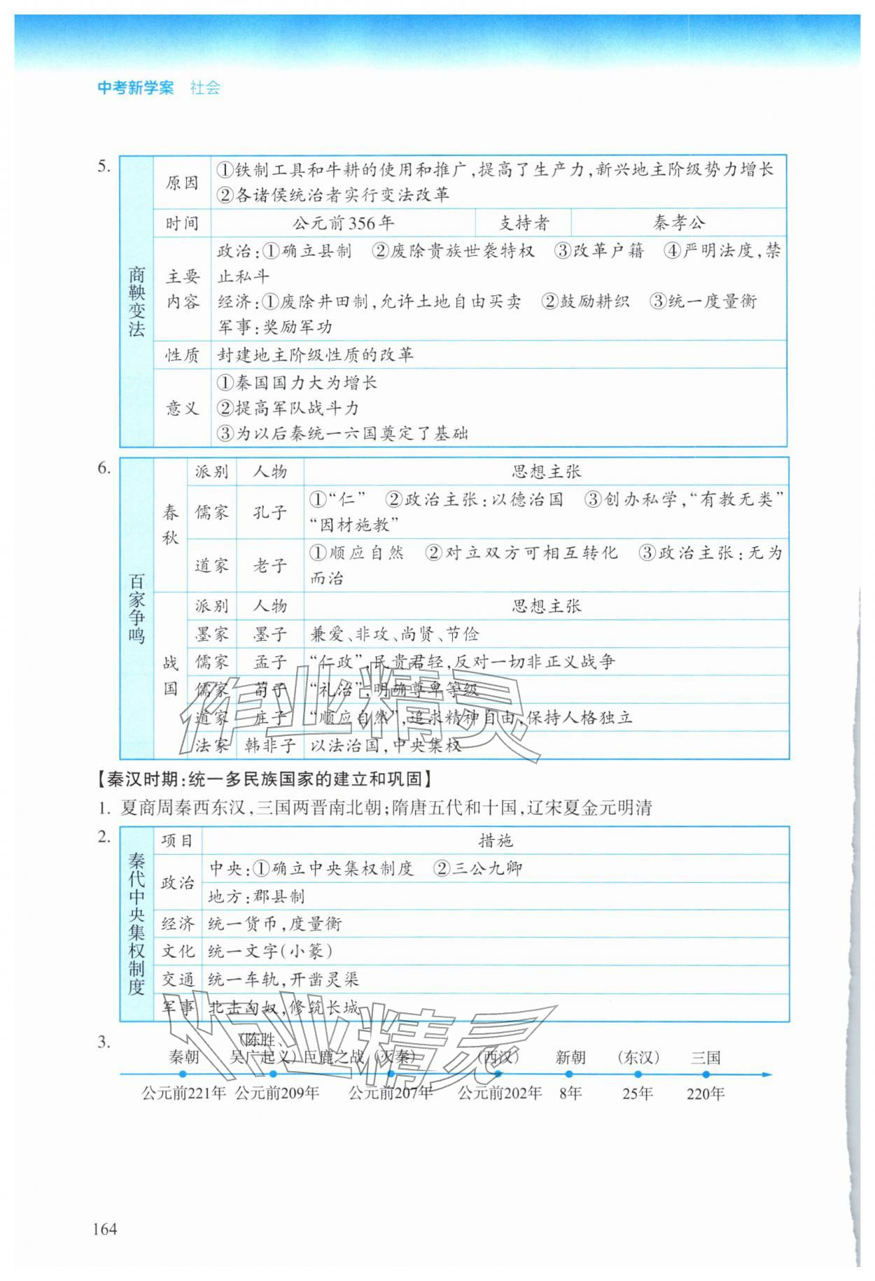 2026年中考新学案社会&nbsp;参考答案第8页