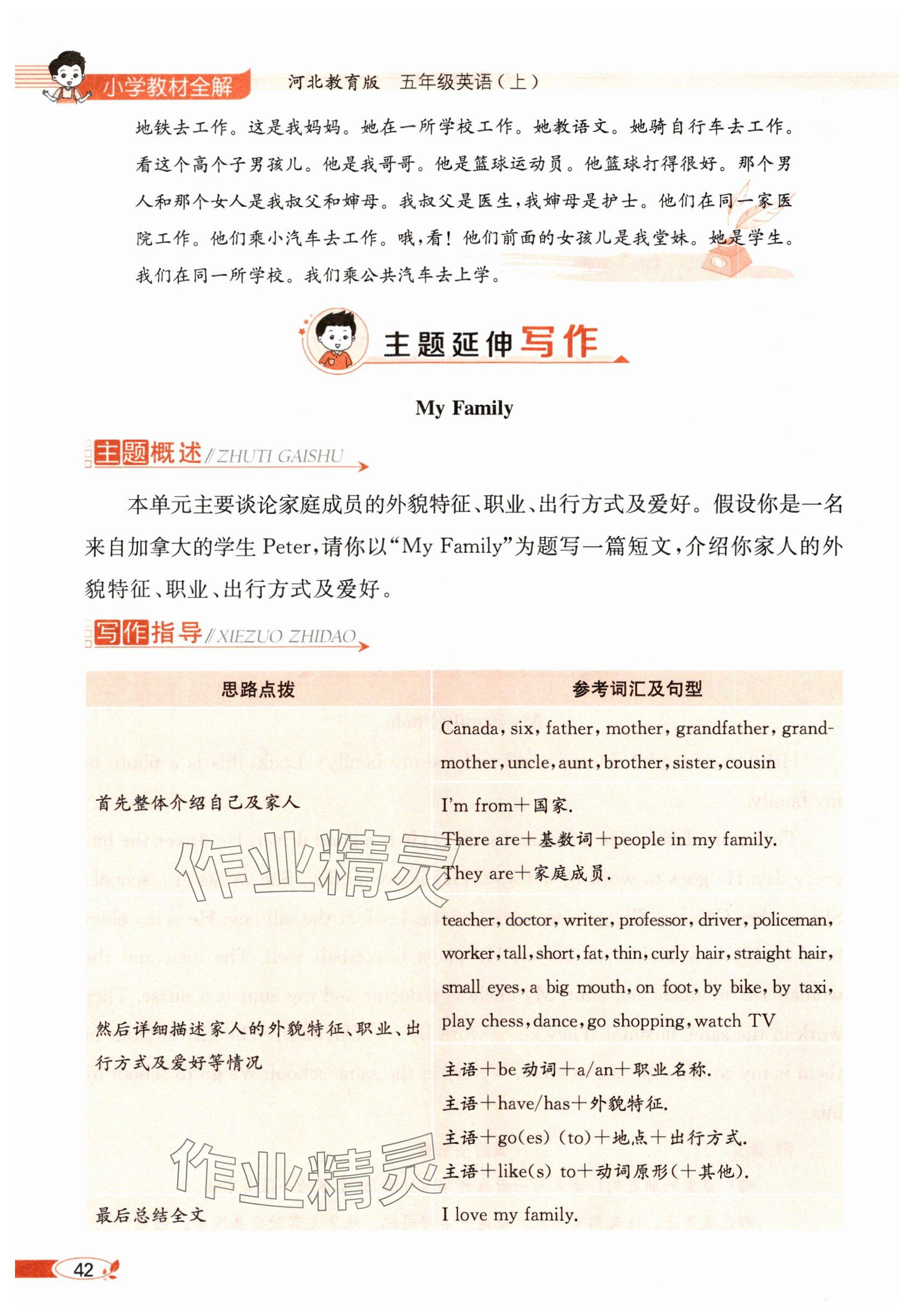 2025年教材課本五年級英語上冊冀教版 參考答案第42頁