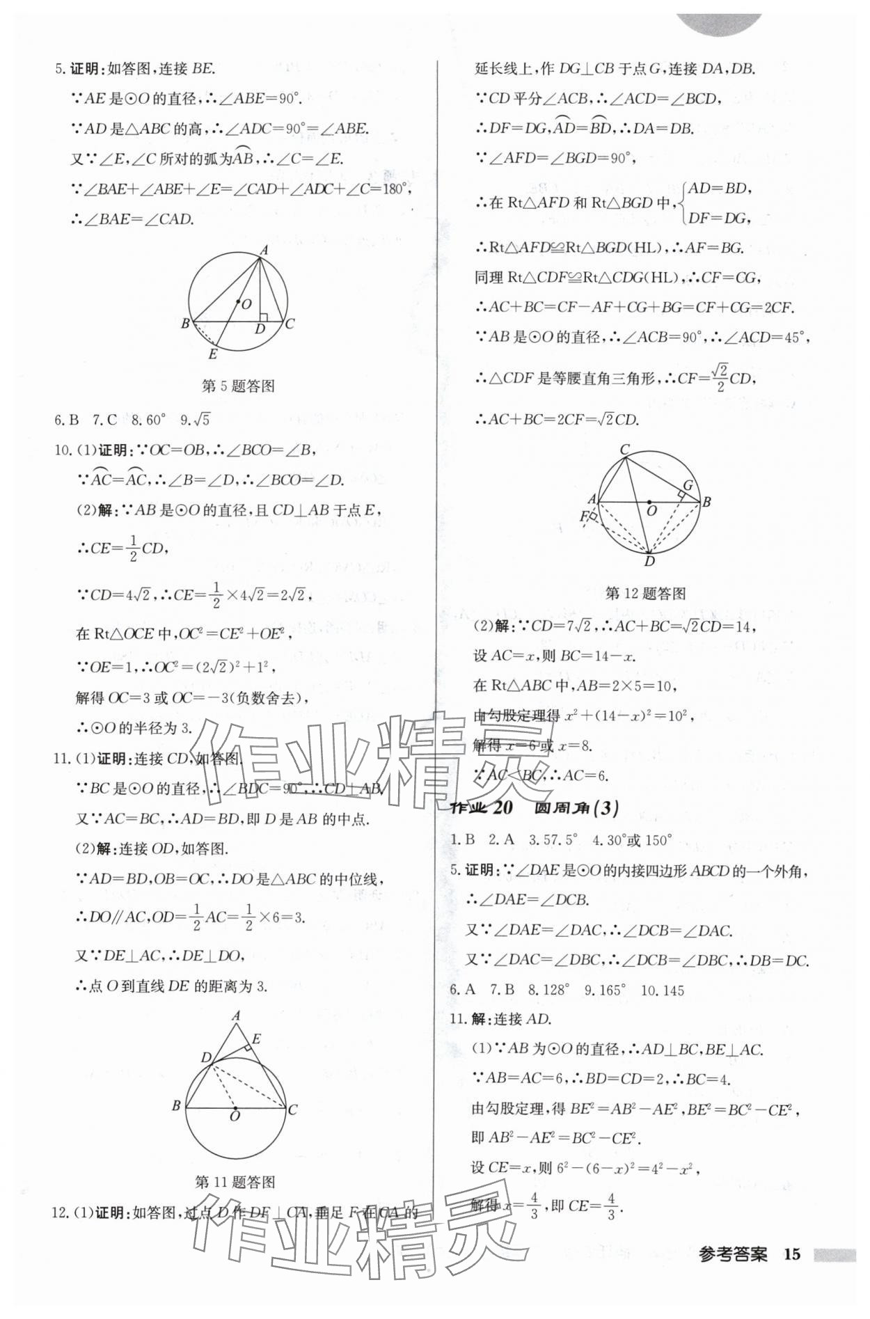 2024年启东中学作业本九年级数学上册苏科版宿迁专版 第15页