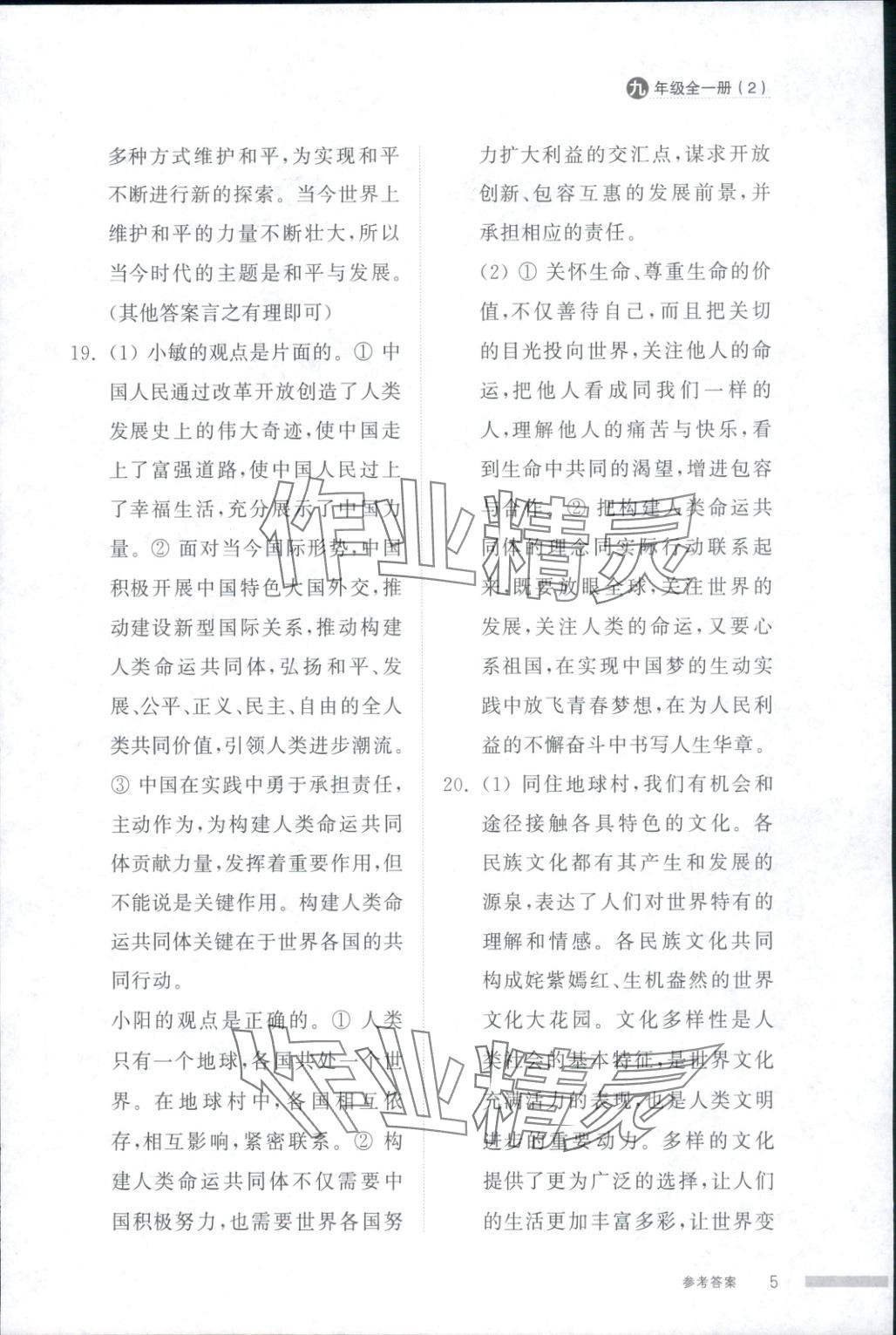 2025年導(dǎo)學(xué)與檢測(cè)九年級(jí)道德與法治全一冊(cè)人教版2&nbsp;第5頁(yè)