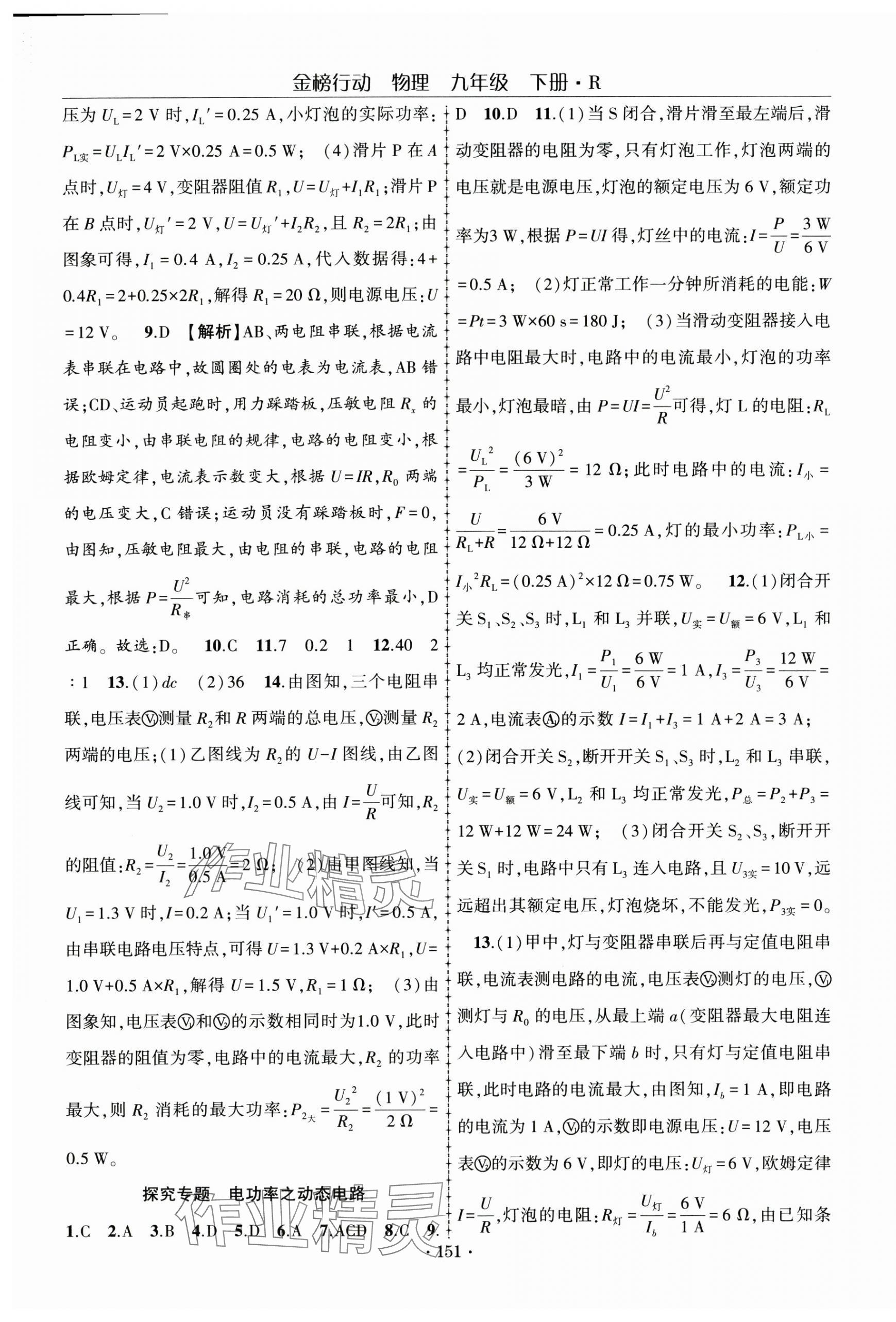 2025年金榜行動九年級物理下冊人教版 第3頁