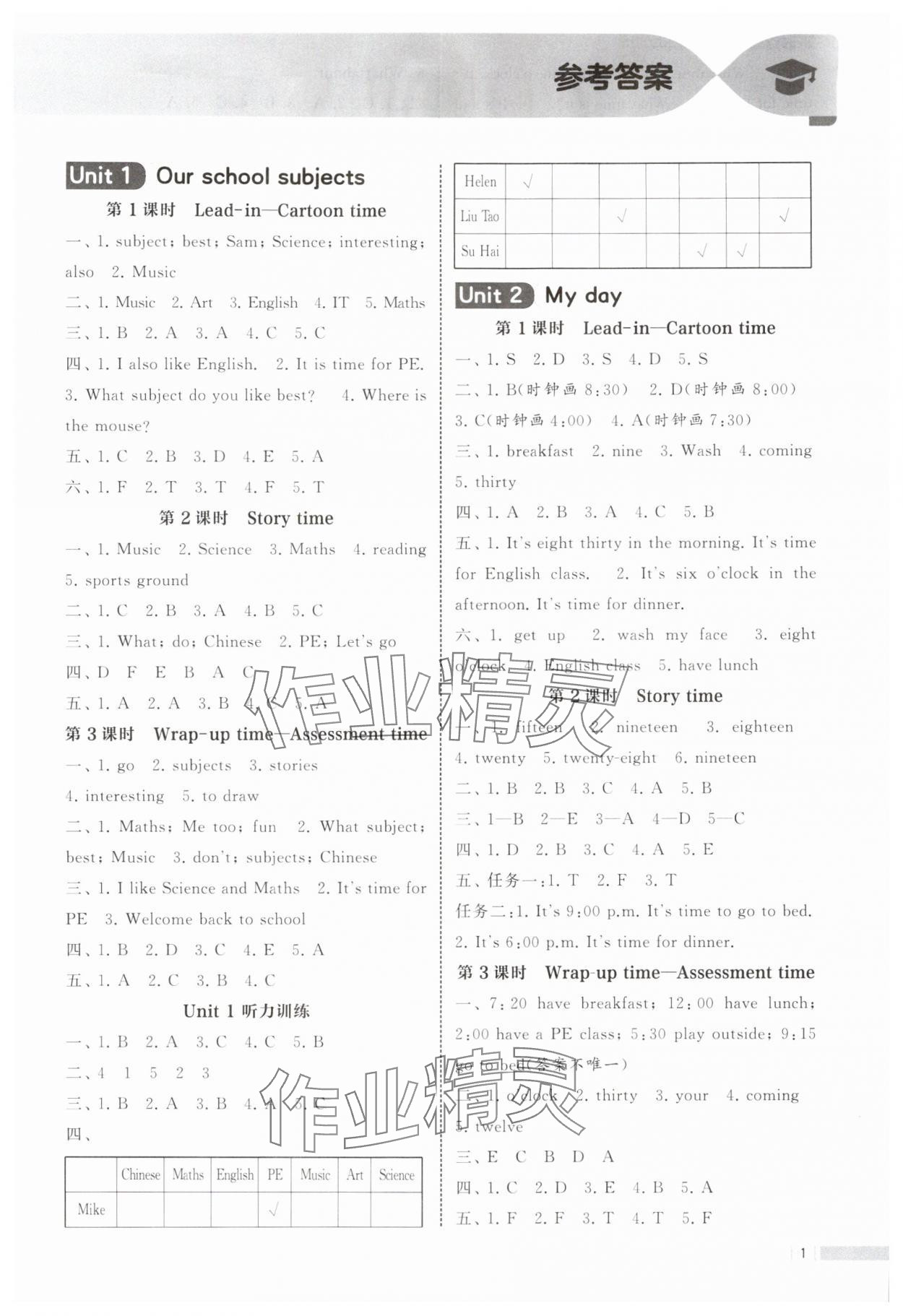 2025年经纶学典课时作业四年级英语上册译林版 第1页