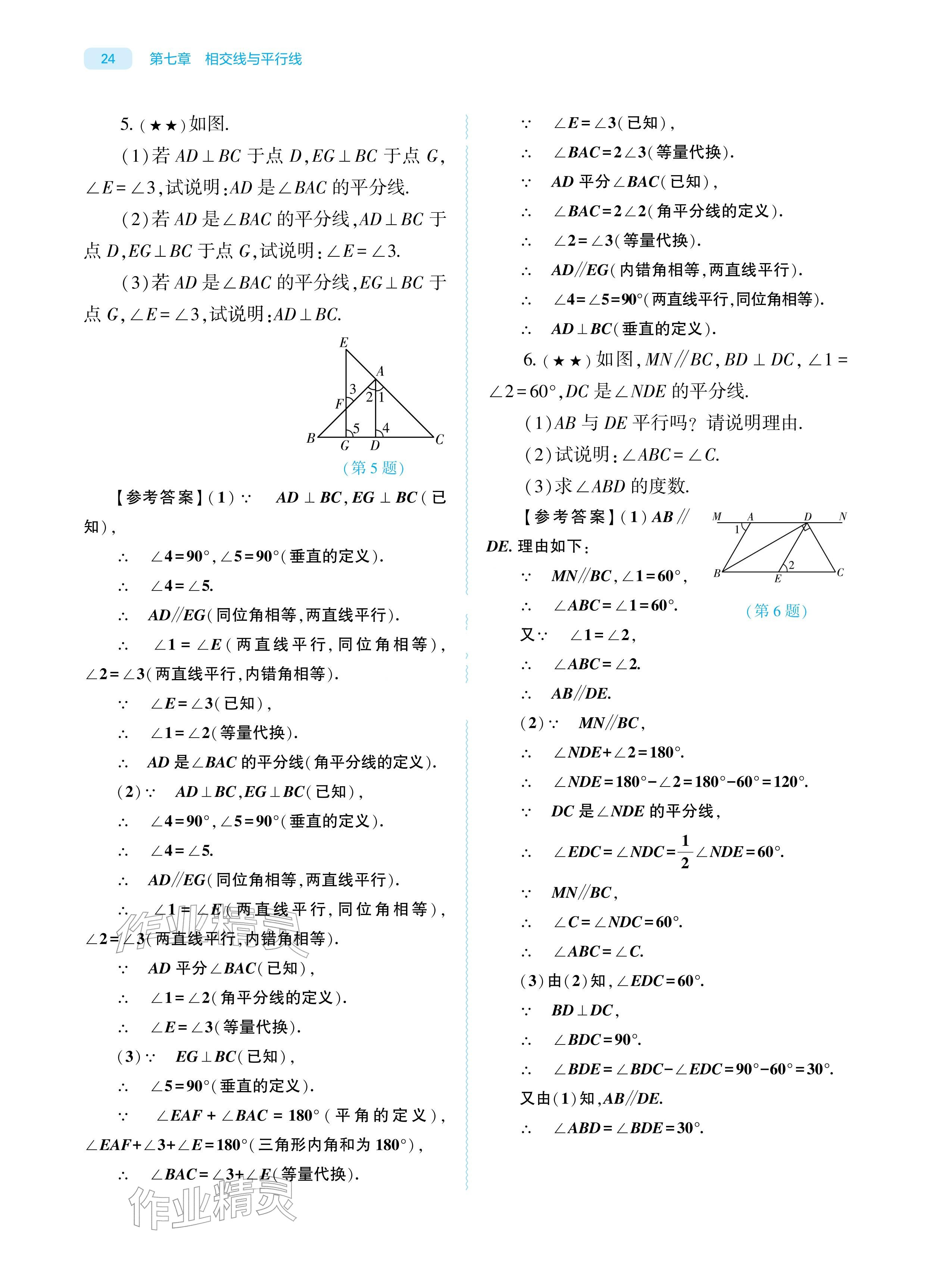 2026年基础训练大象出版社七年级数学下册人教版&nbsp;参考答案第24页