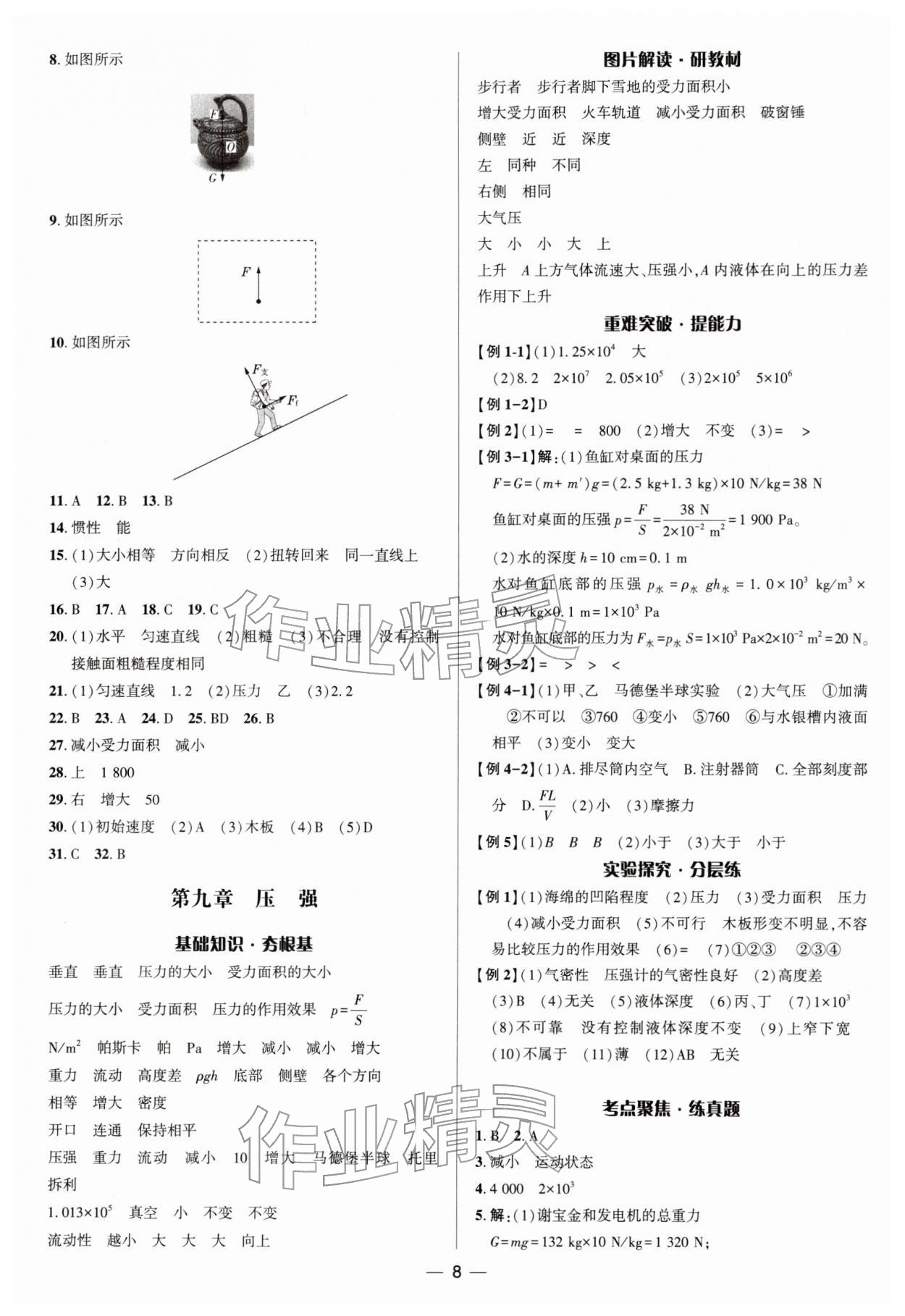 2026年中考对策物理&nbsp;参考答案第8页