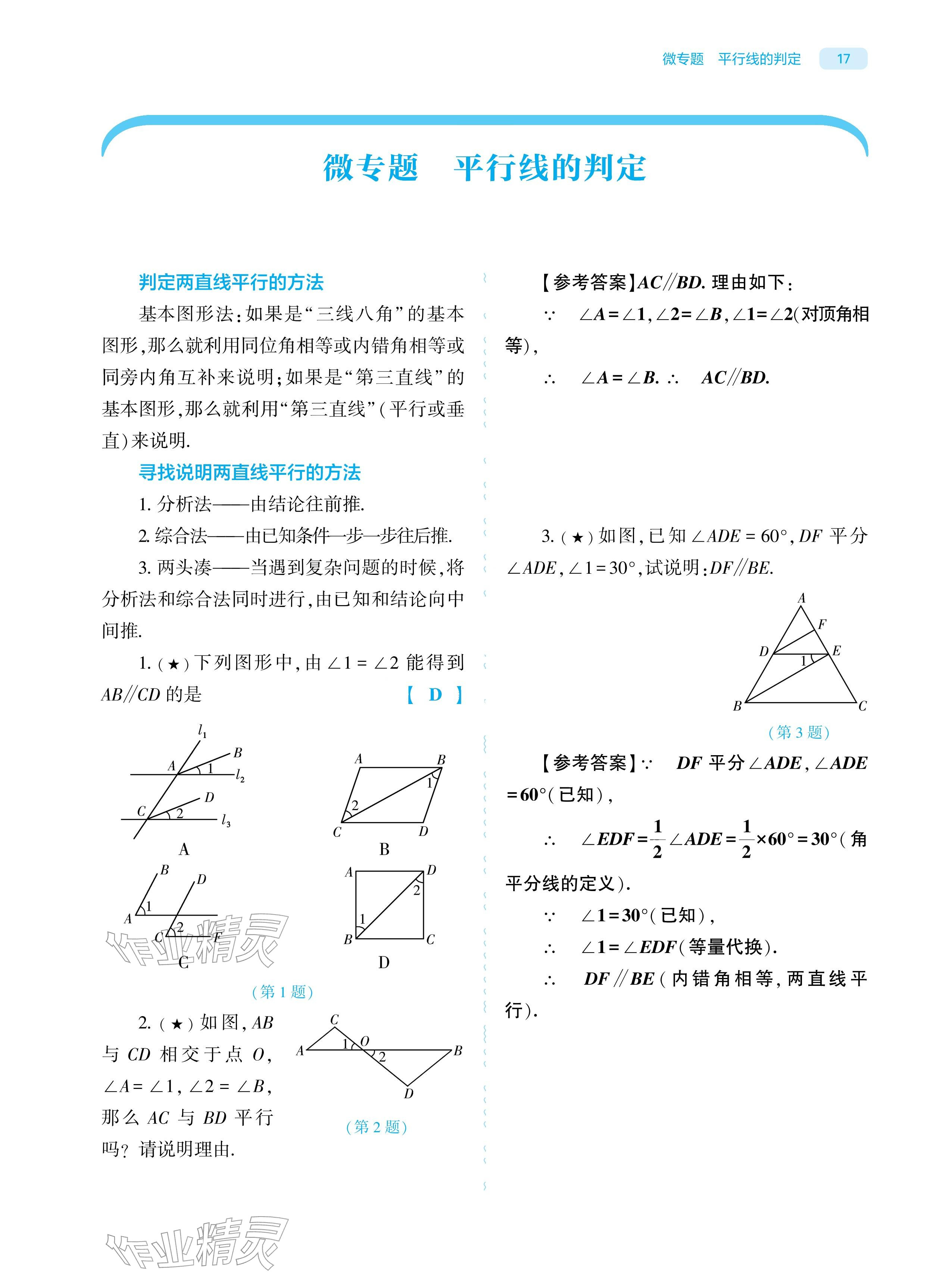 2026年基础训练大象出版社七年级数学下册人教版&nbsp;参考答案第17页