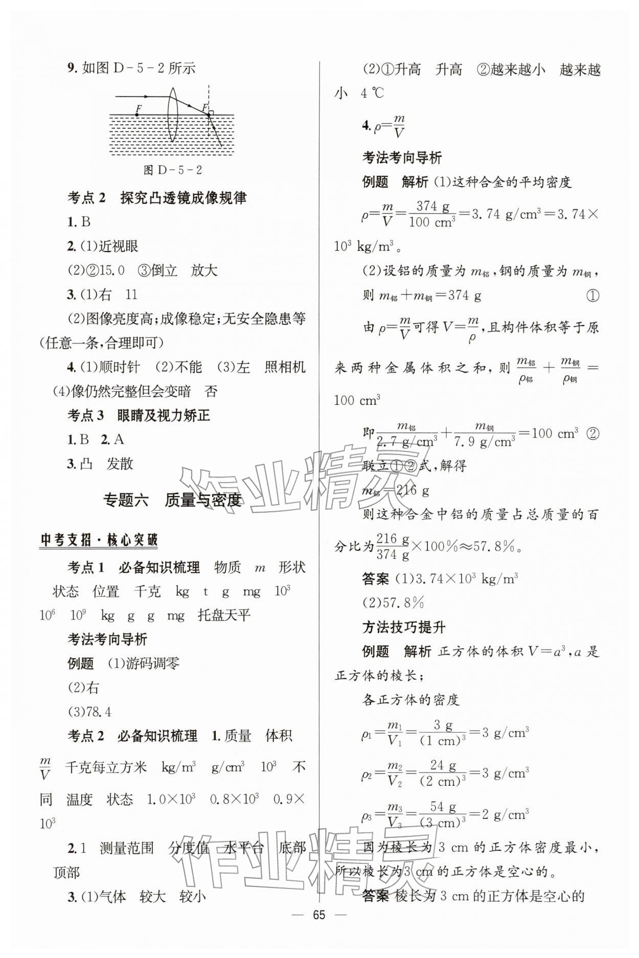 2026年初中总复习手册北京师范大学出版社物理&nbsp;第5页