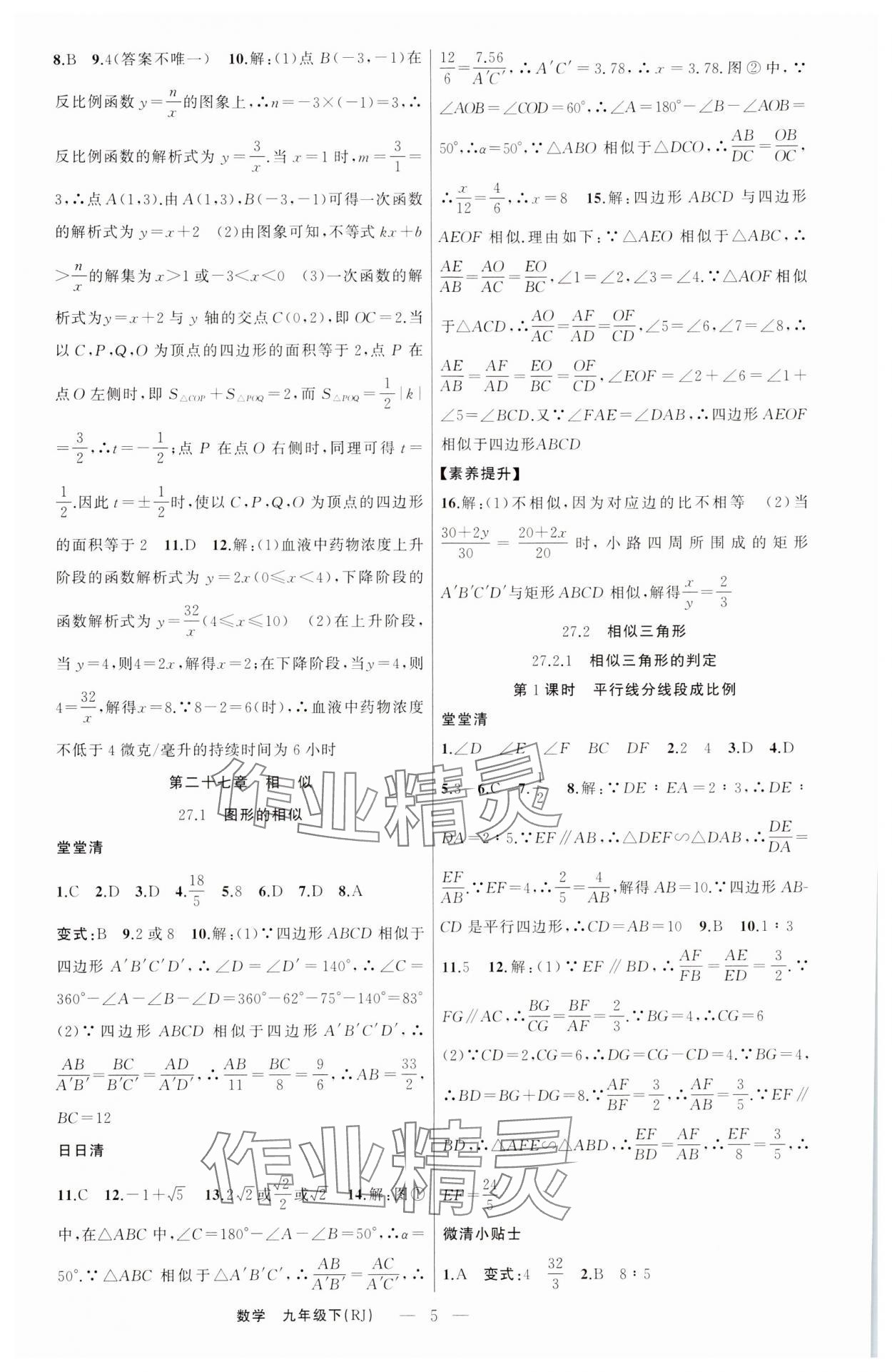 2024年四清導(dǎo)航九年級(jí)數(shù)學(xué)下冊(cè)人教版河南專版 第5頁(yè)