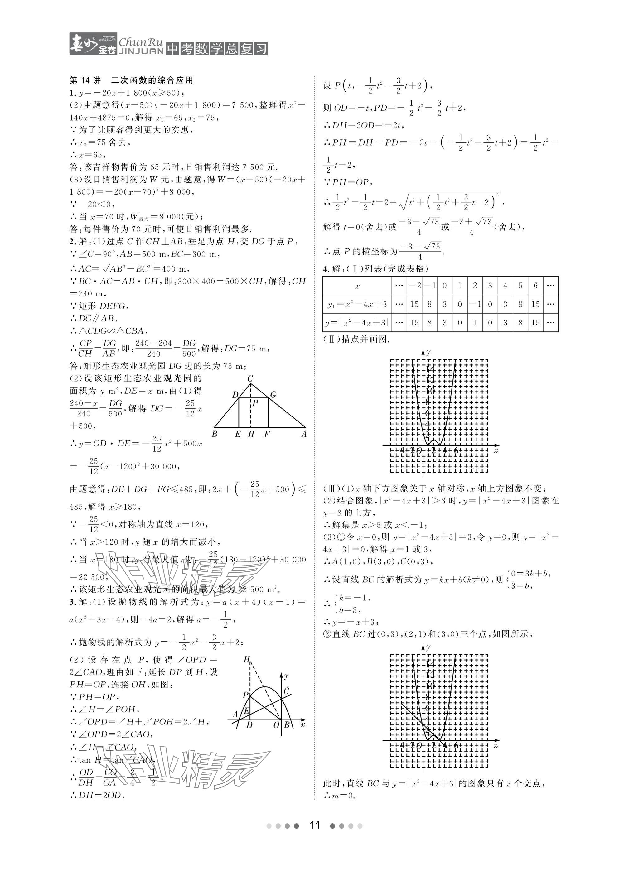 2025年春如金卷中考數(shù)學(xué)總復(fù)習(xí) 參考答案第11頁(yè)